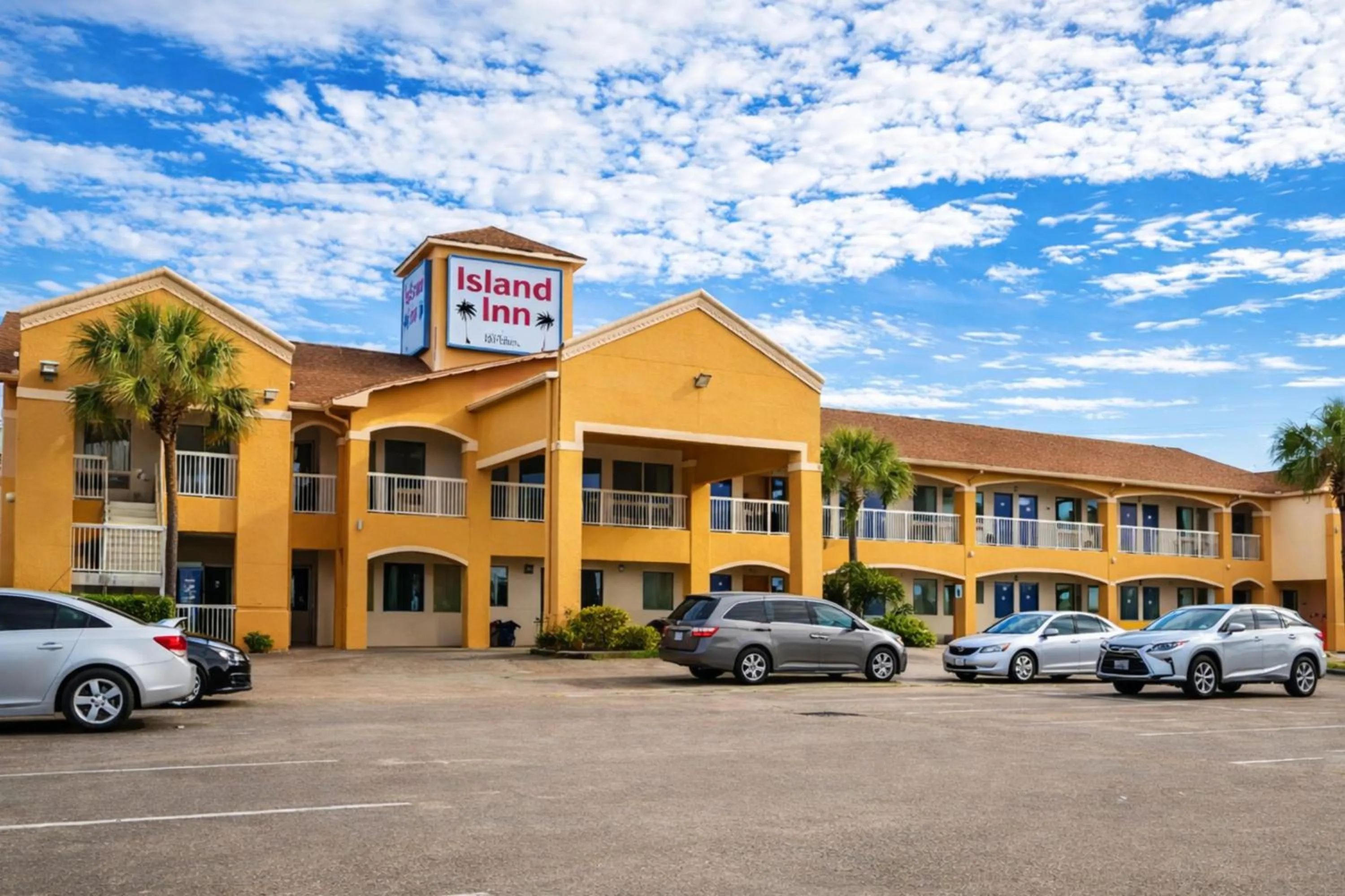 Property building in Island Inn By OYO Galveston Beach, TX