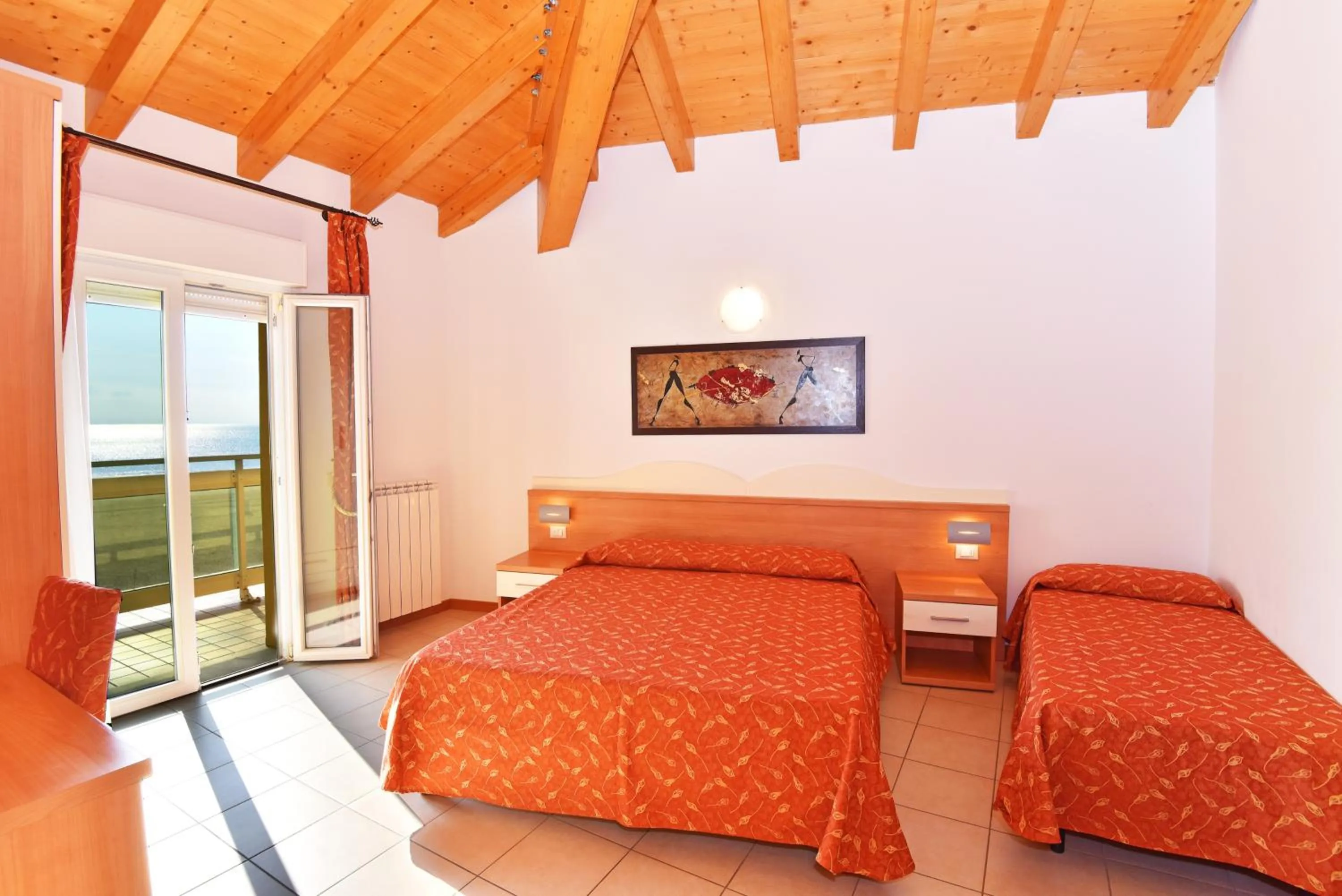 Balcony/Terrace, Bed in Hotel Villa Olga