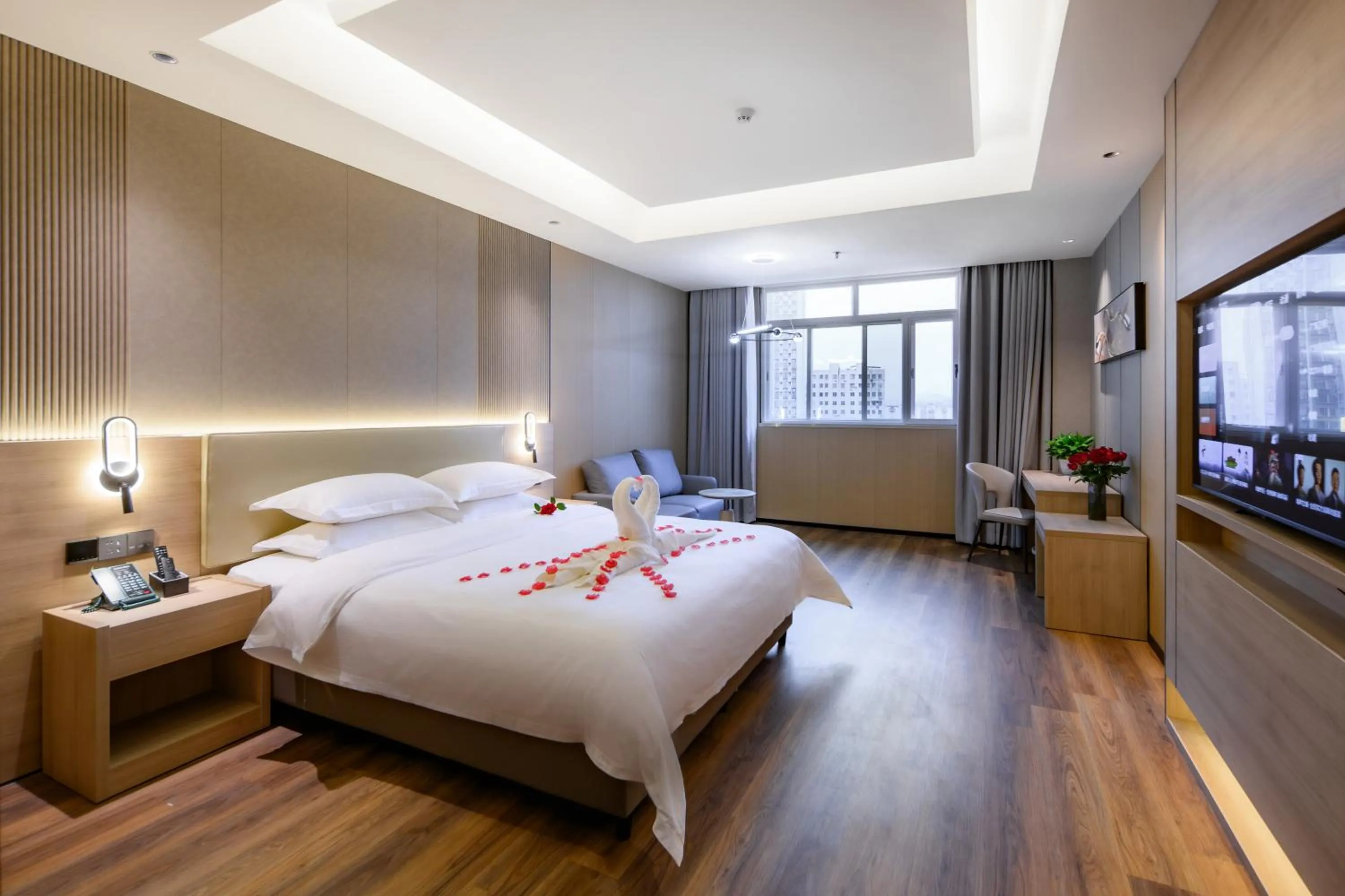 Photo of the whole room, Bed in Shanshui S Hotel