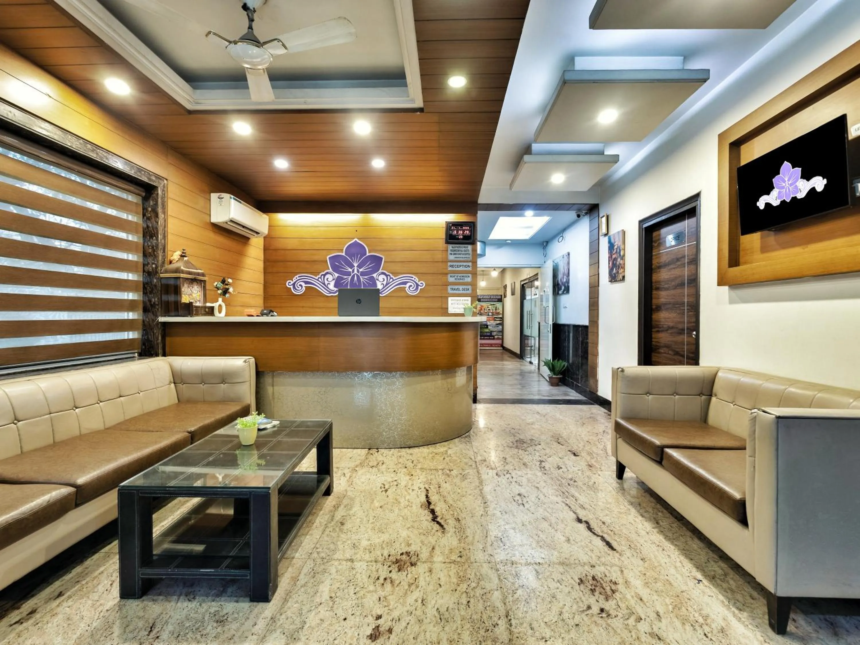 Lobby or reception in Hotel Aerocity Purple Orchid