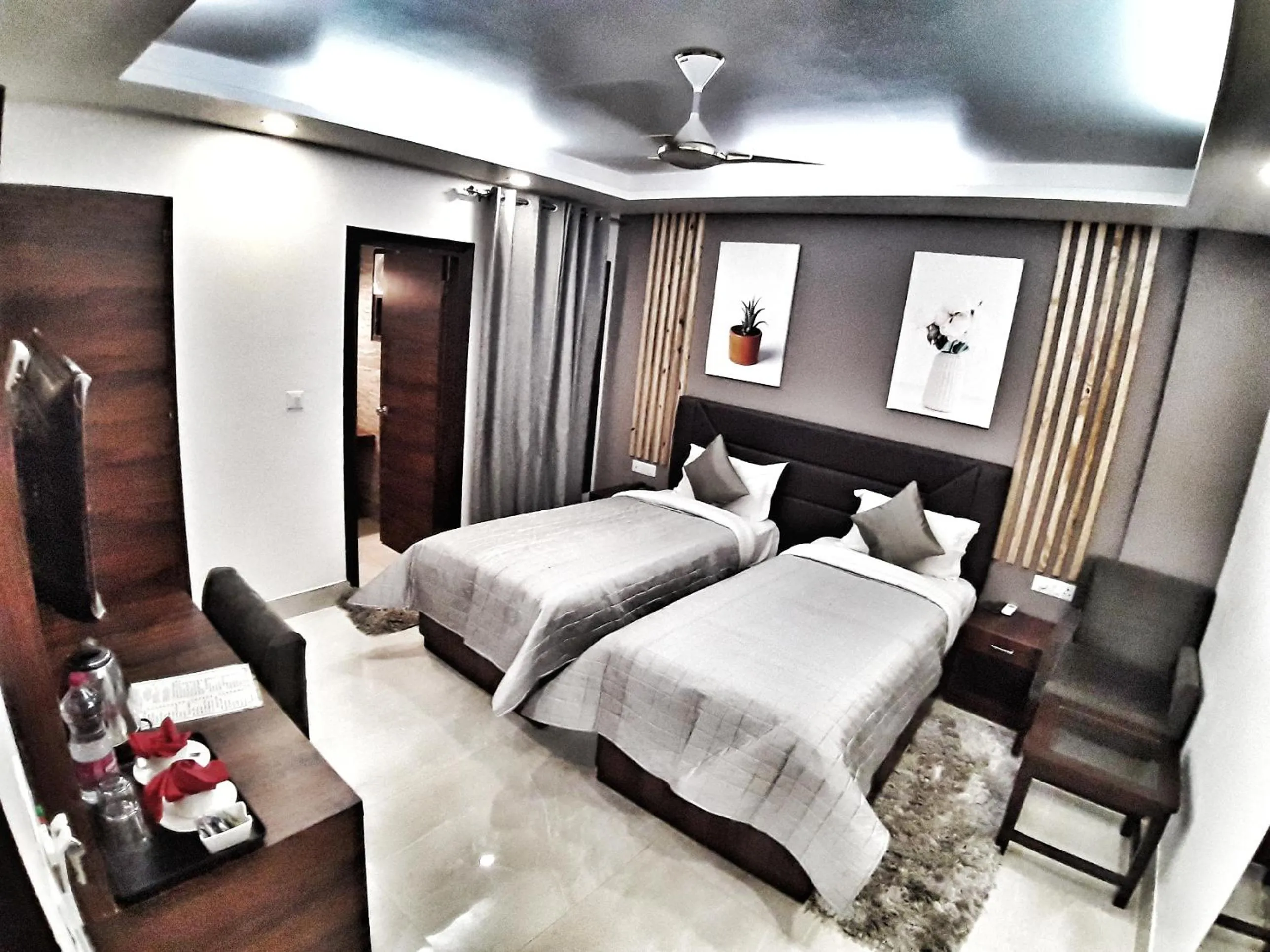 Photo of the whole room, Bed in Hotel Aerocity Purple Orchid