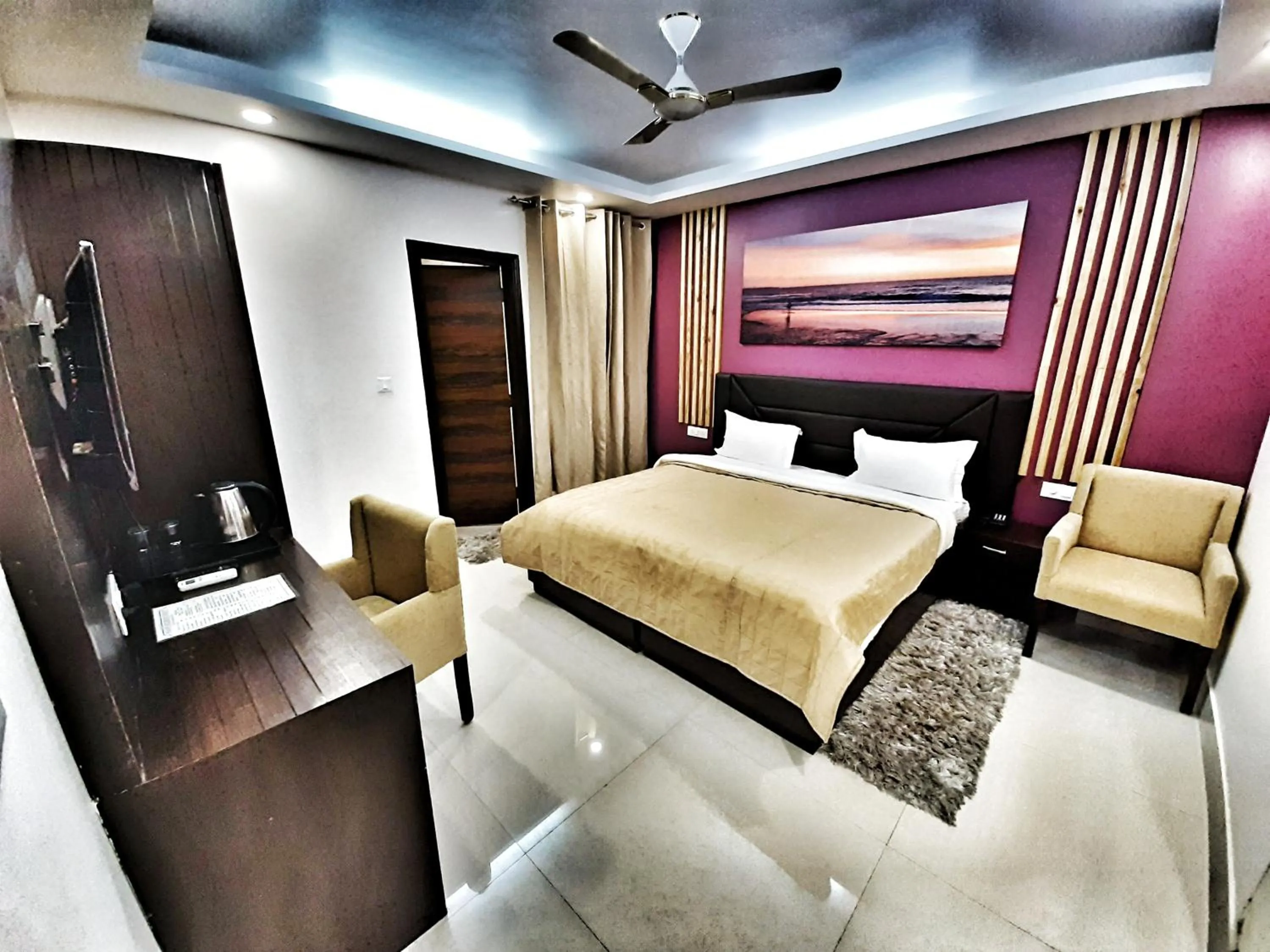 Photo of the whole room, Bed in Hotel Aerocity Purple Orchid