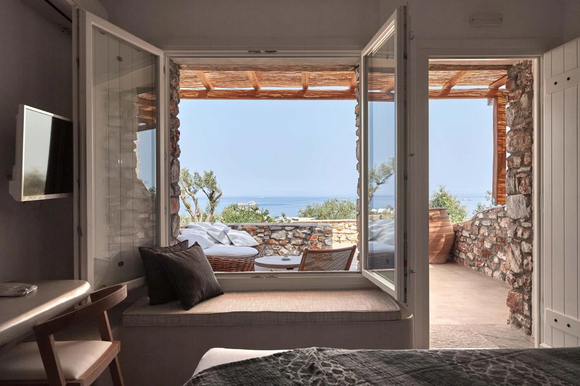 Balcony/Terrace, Bed in Mythic Paros , Adults Only