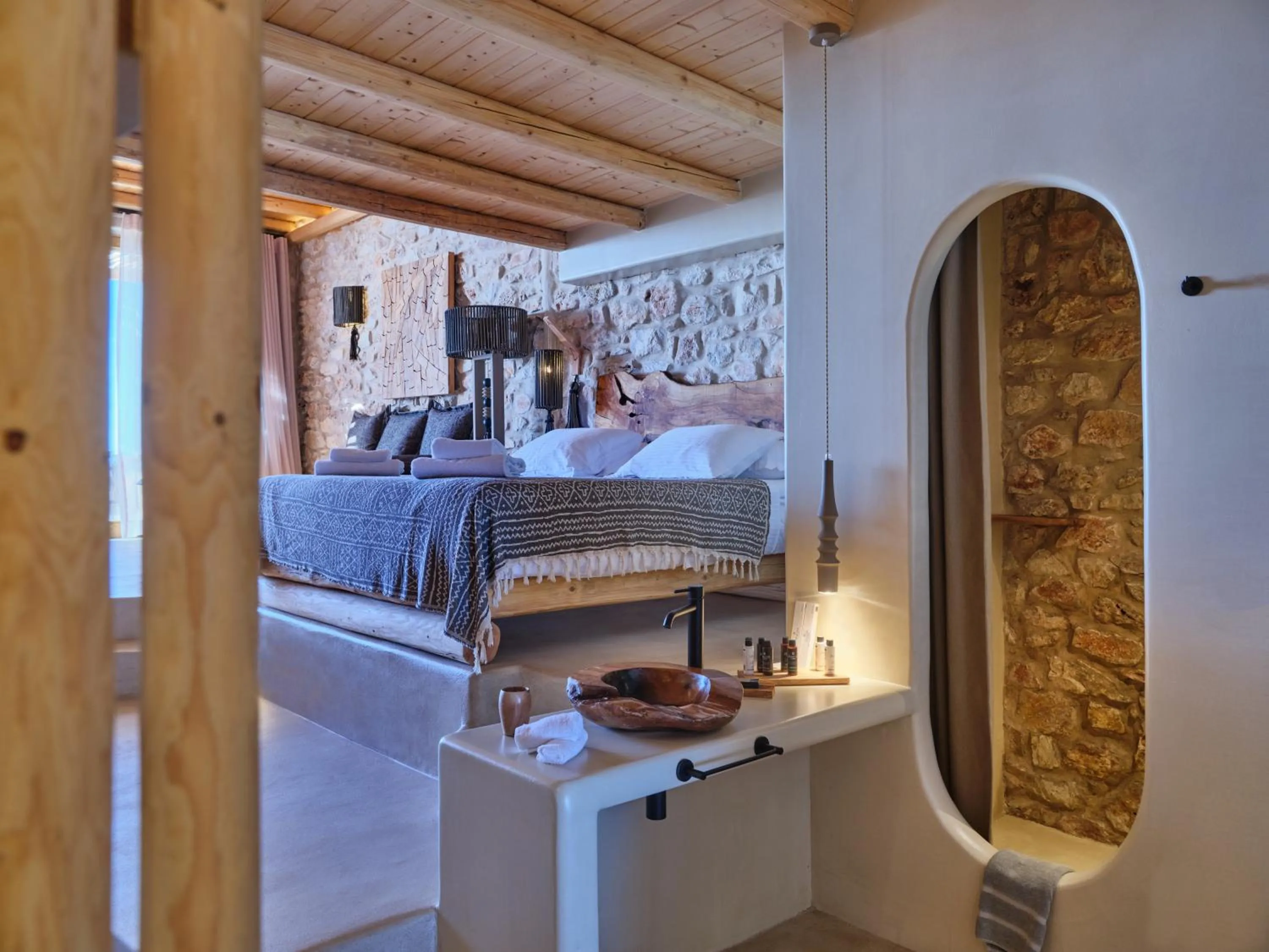 Bedroom, Bed in Mythic Paros , Adults Only