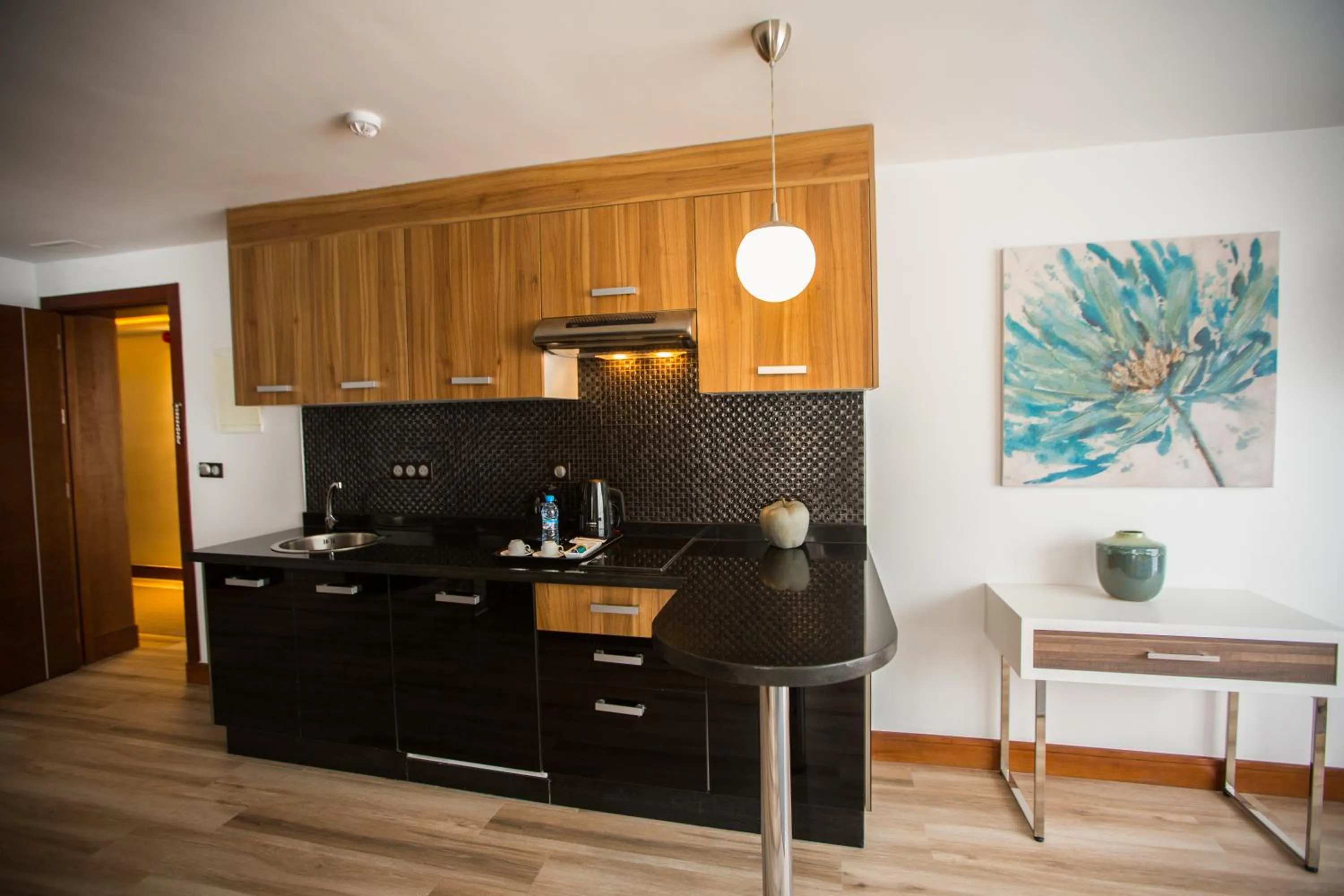 Kitchen or kitchenette in SBN Suite Hôtel