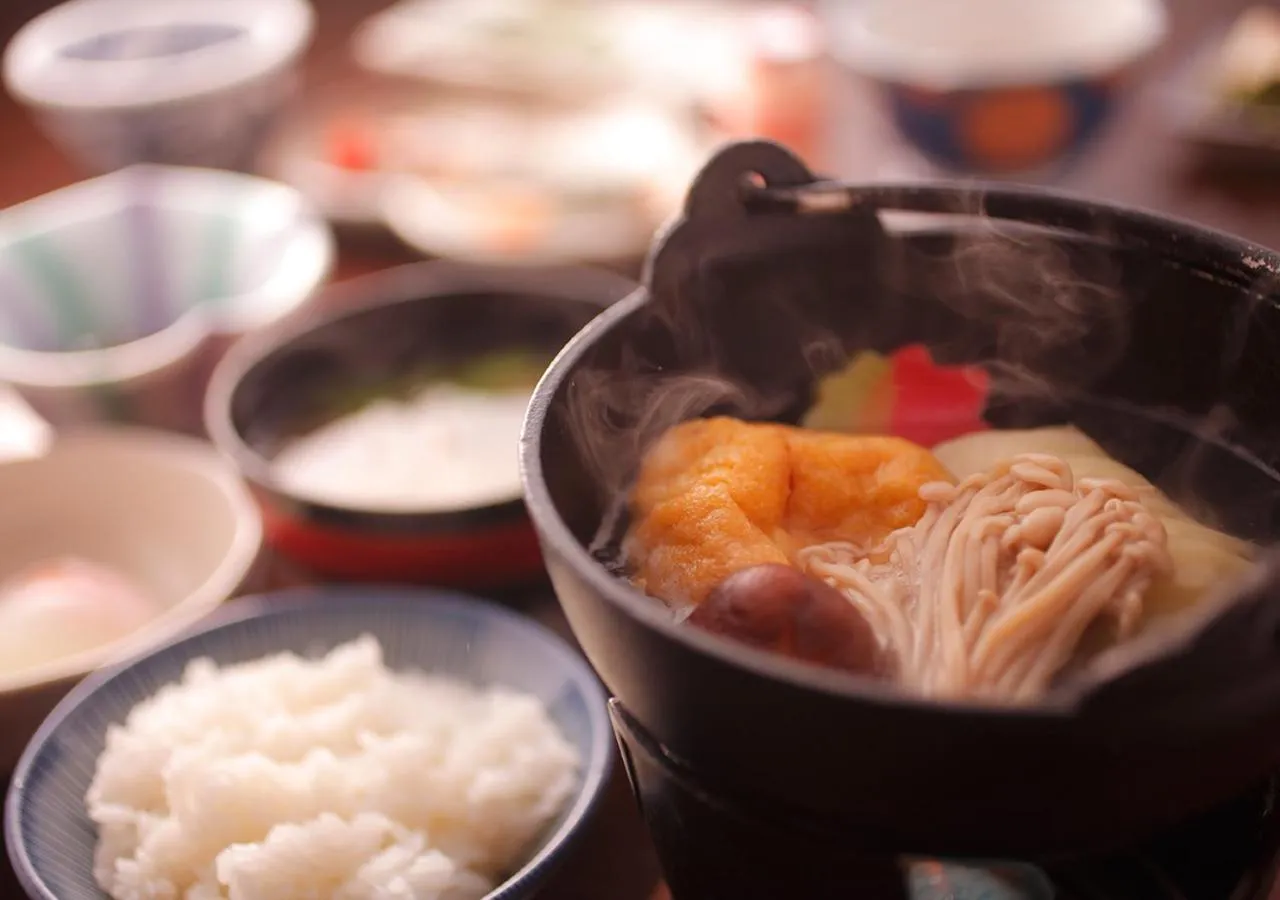 Asian breakfast in Ichirino Kogen Hotel Roan