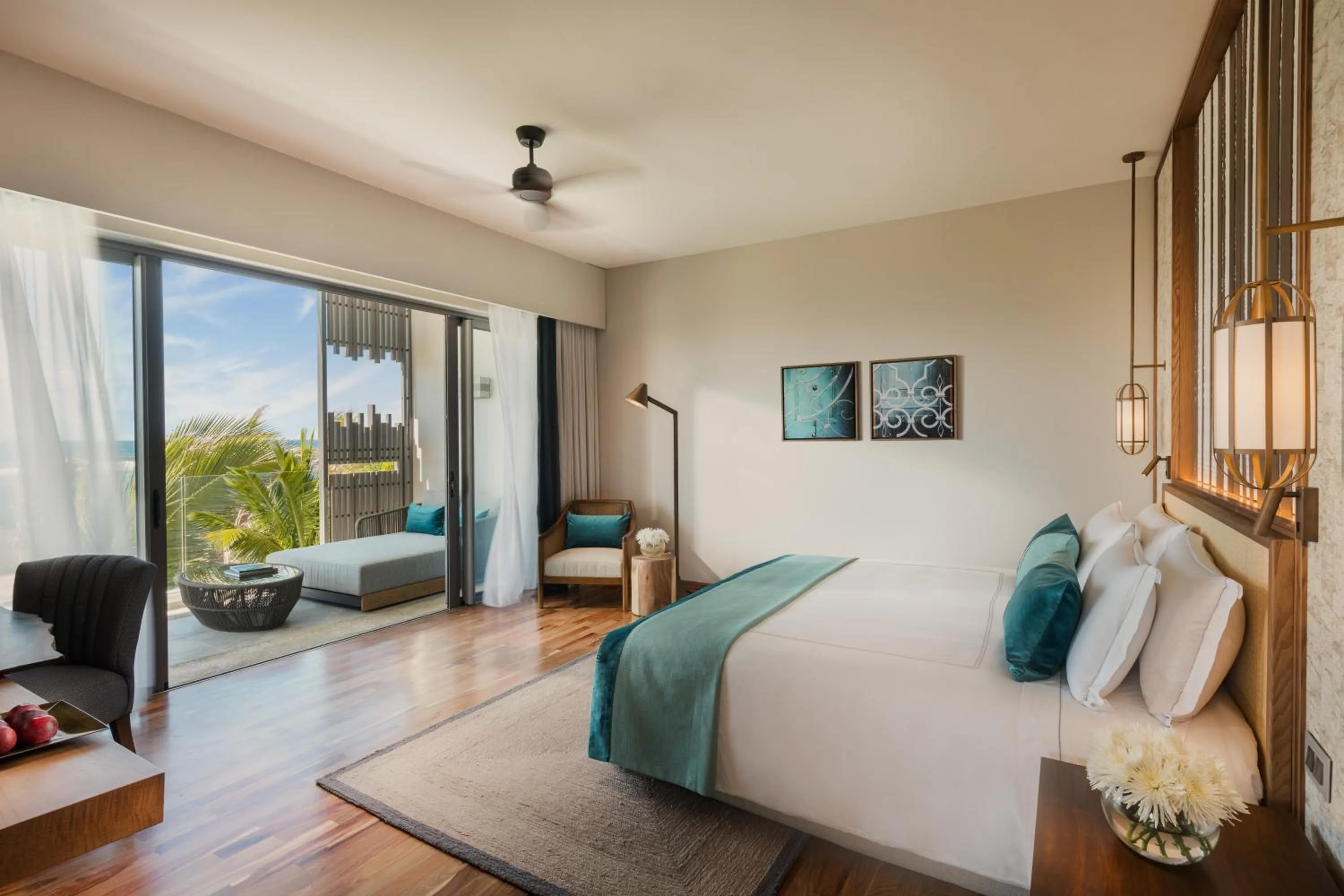 Bed in Anantara Iko Mauritius Resort & Villas