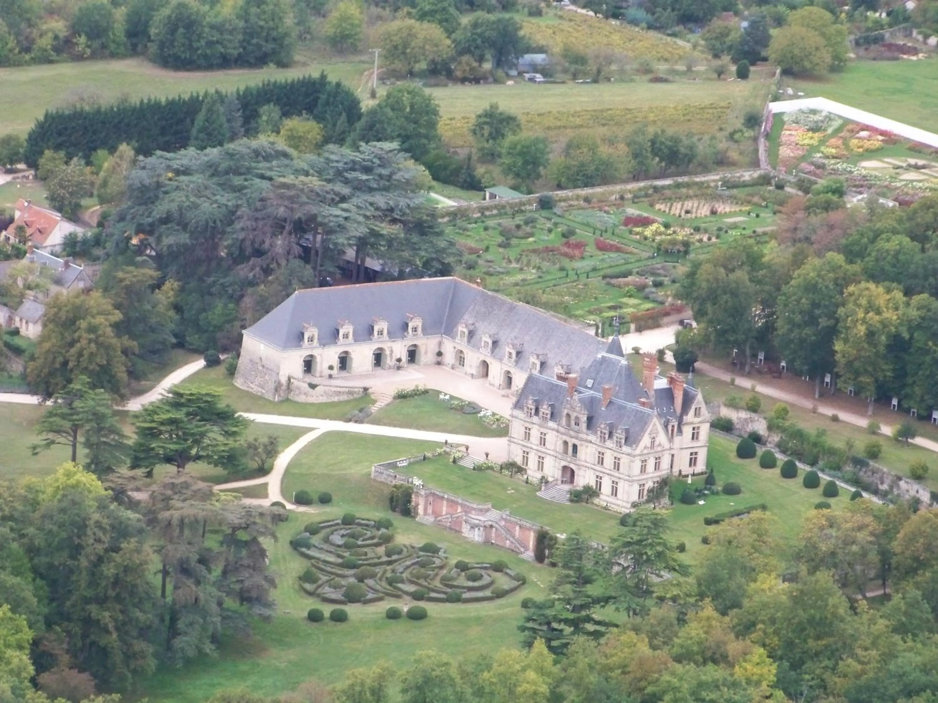 Bird's eye view in Château De La Bourdaisière