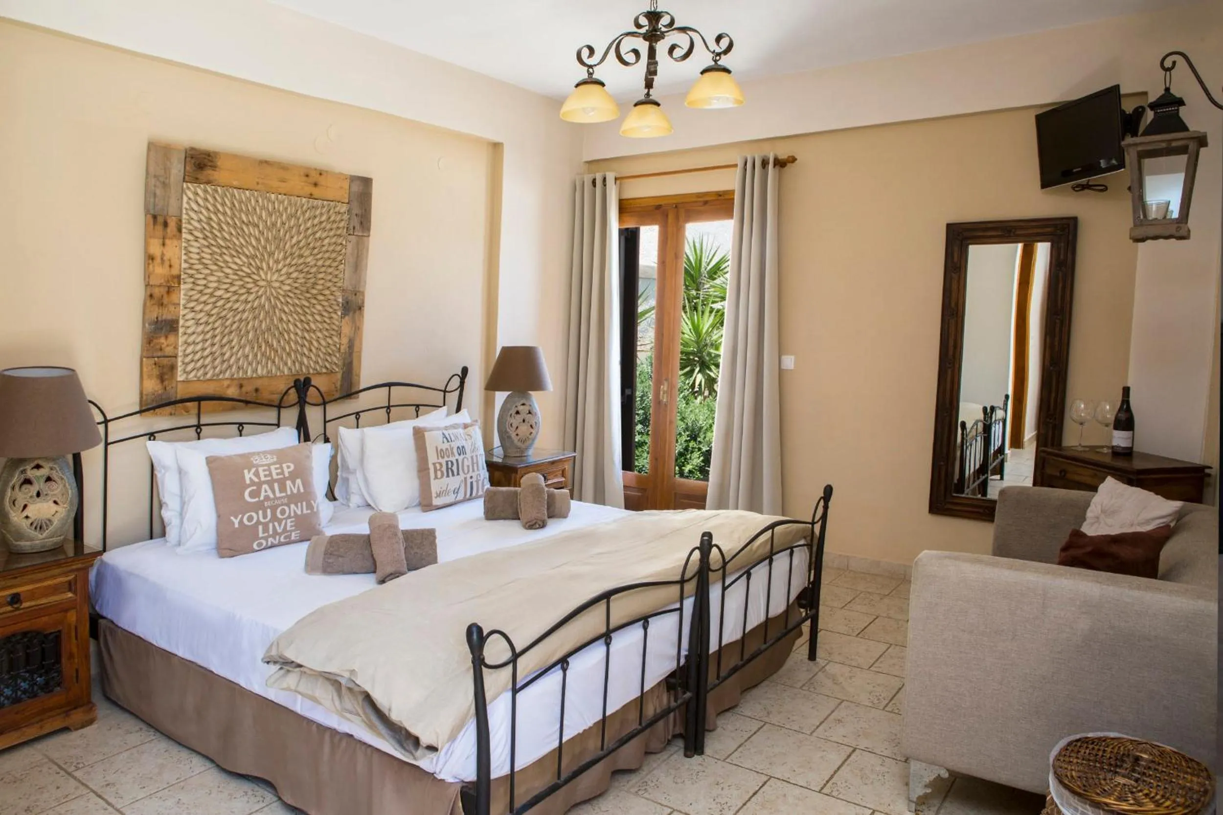 Bed in Seabreeze Hotel Ios