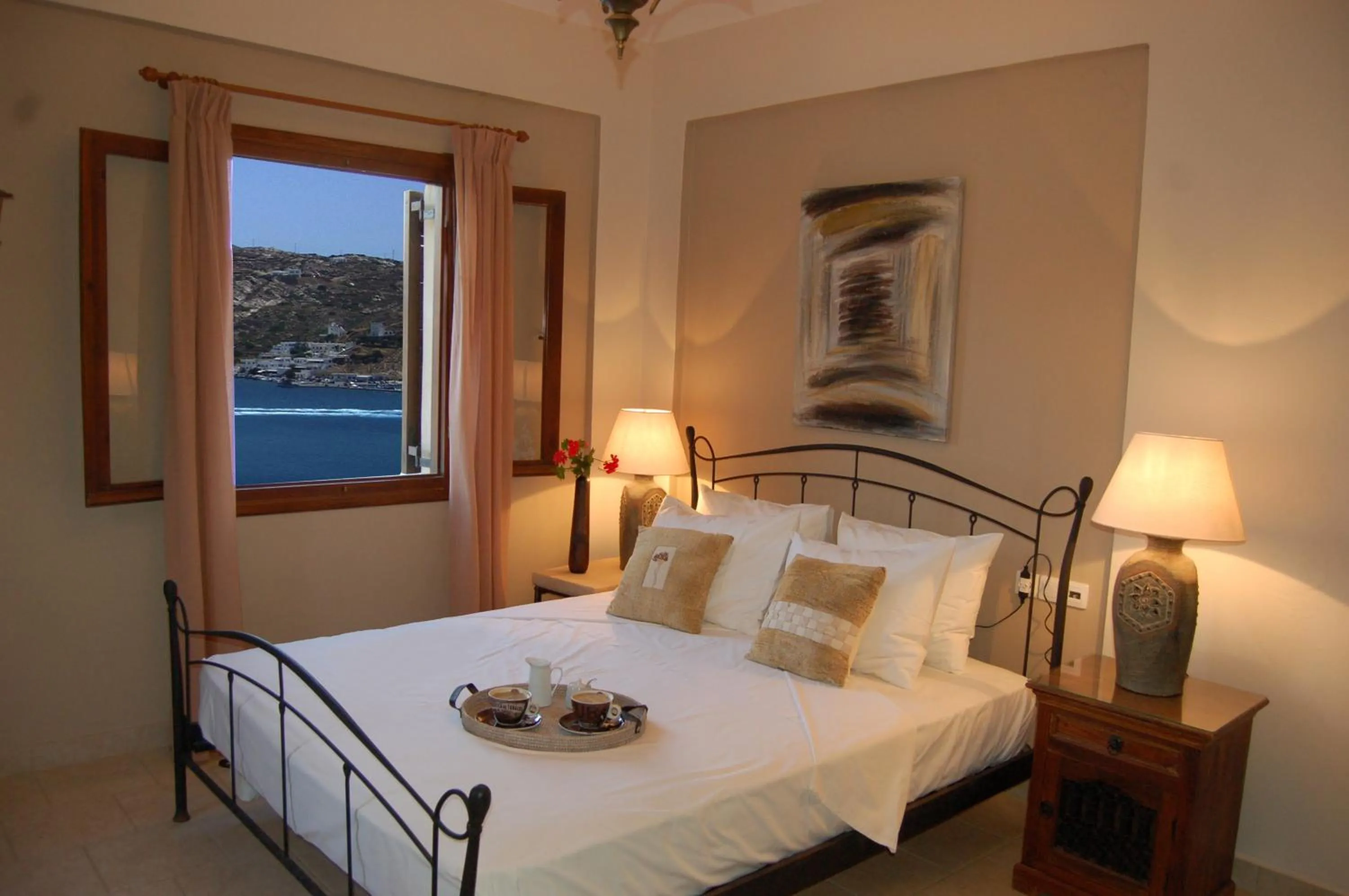 Bed in Seabreeze Hotel Ios