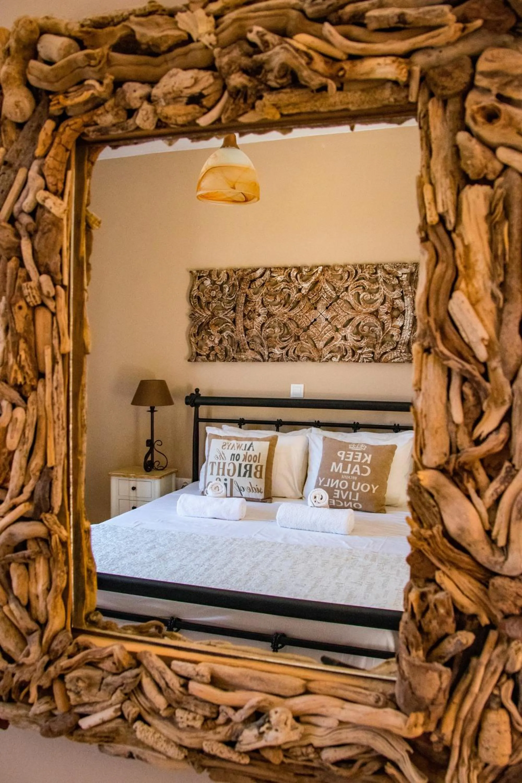 Bed in Seabreeze Hotel Ios