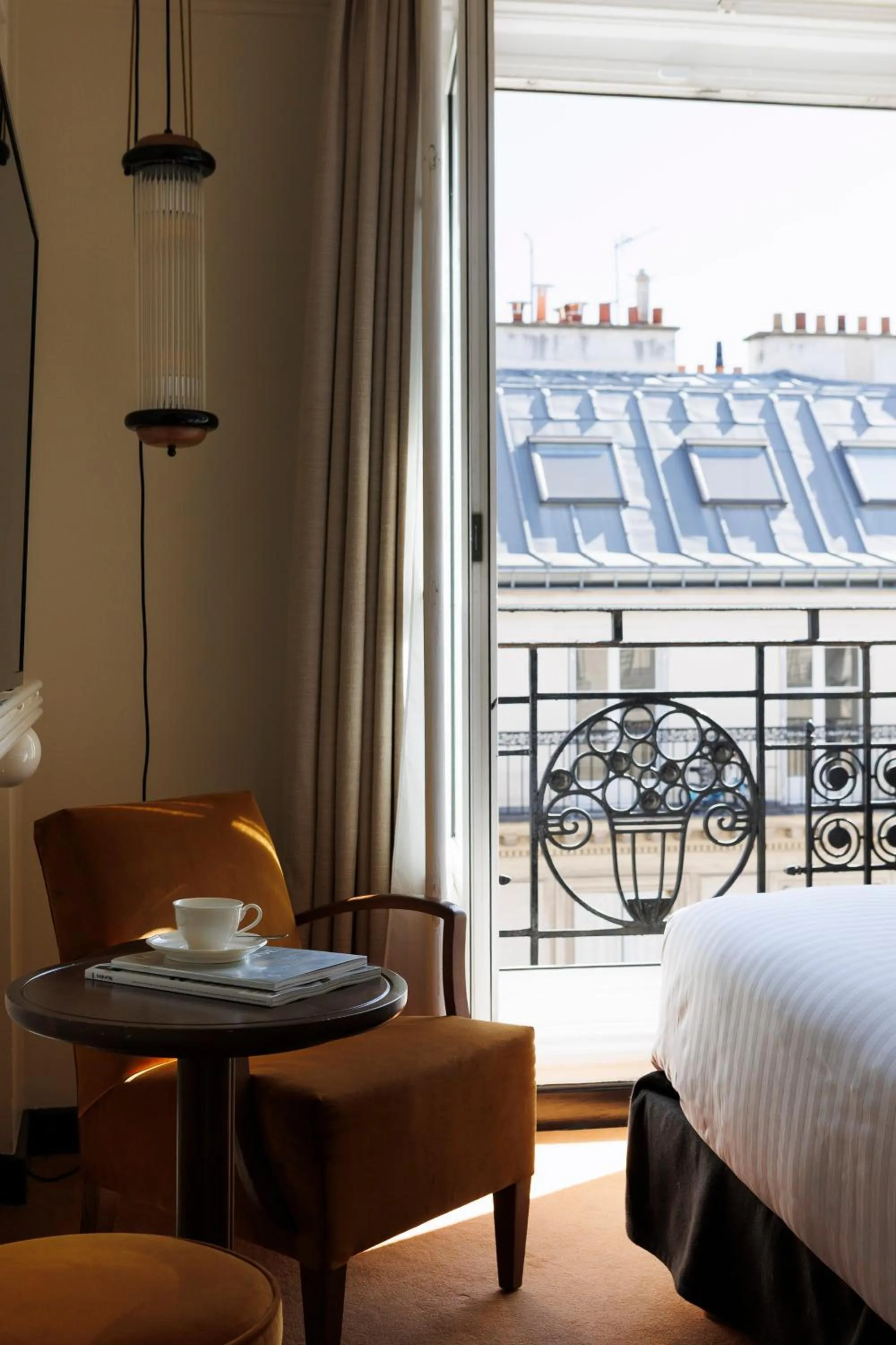 View (from property/room), Bed in Hotel Rochechouart, a Member of Design Hotels