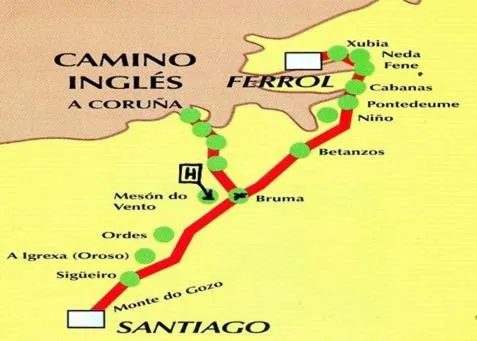 Location in Hotel Canaima Bruma 1,5 k Camino