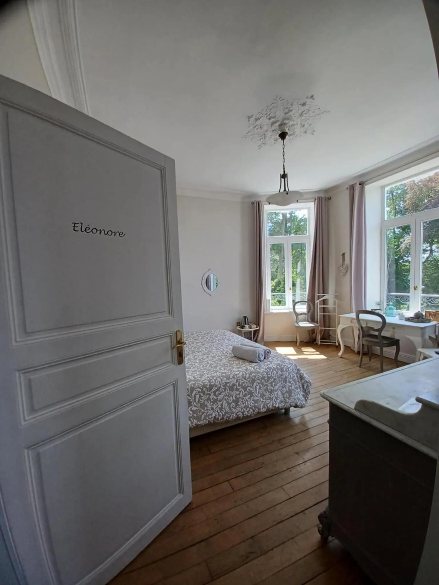 Bed in Chambres d'Hôtes des Rouets