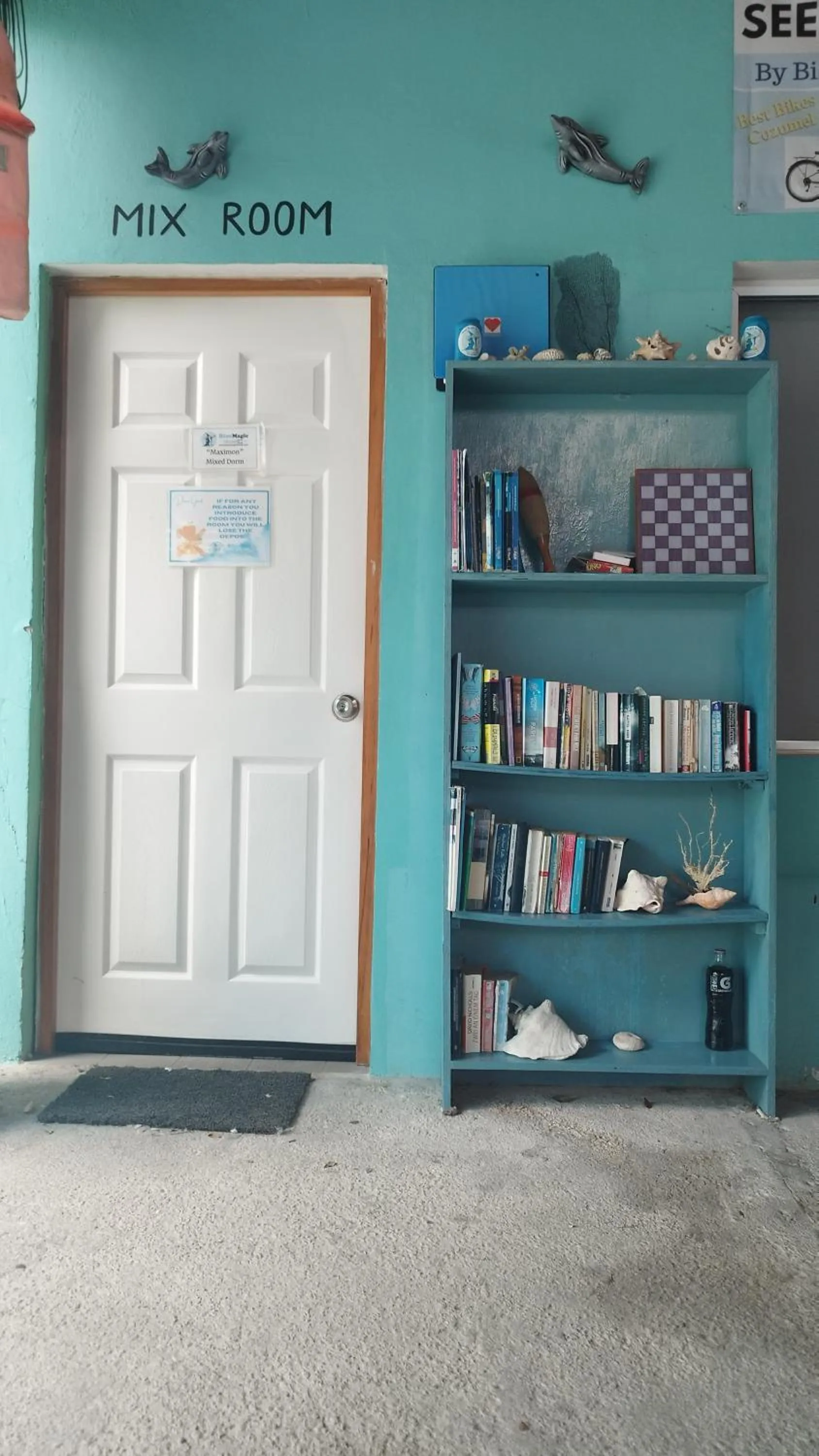 Library in Blue Magic Hostel