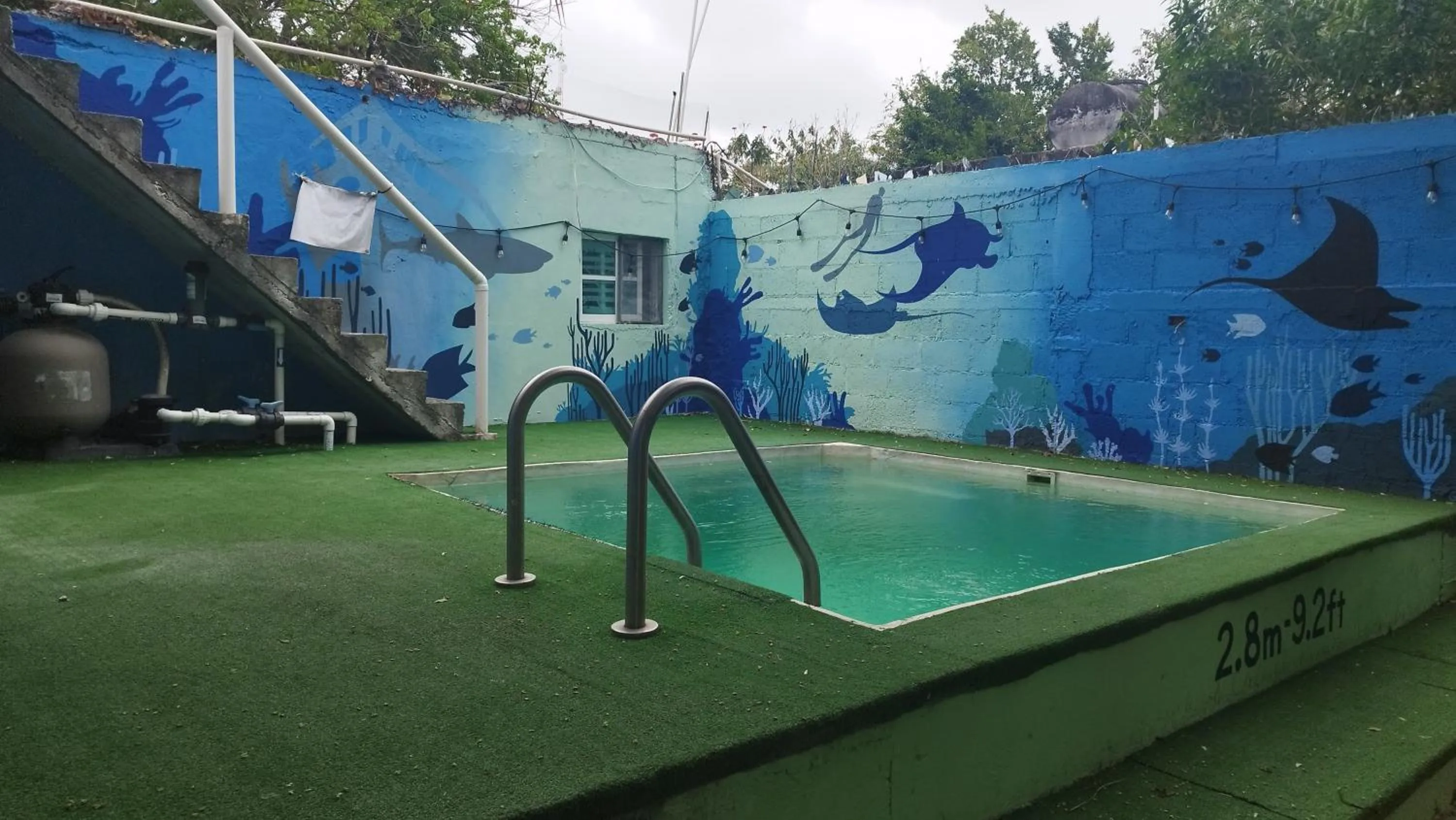 Swimming pool in Blue Magic Hostel