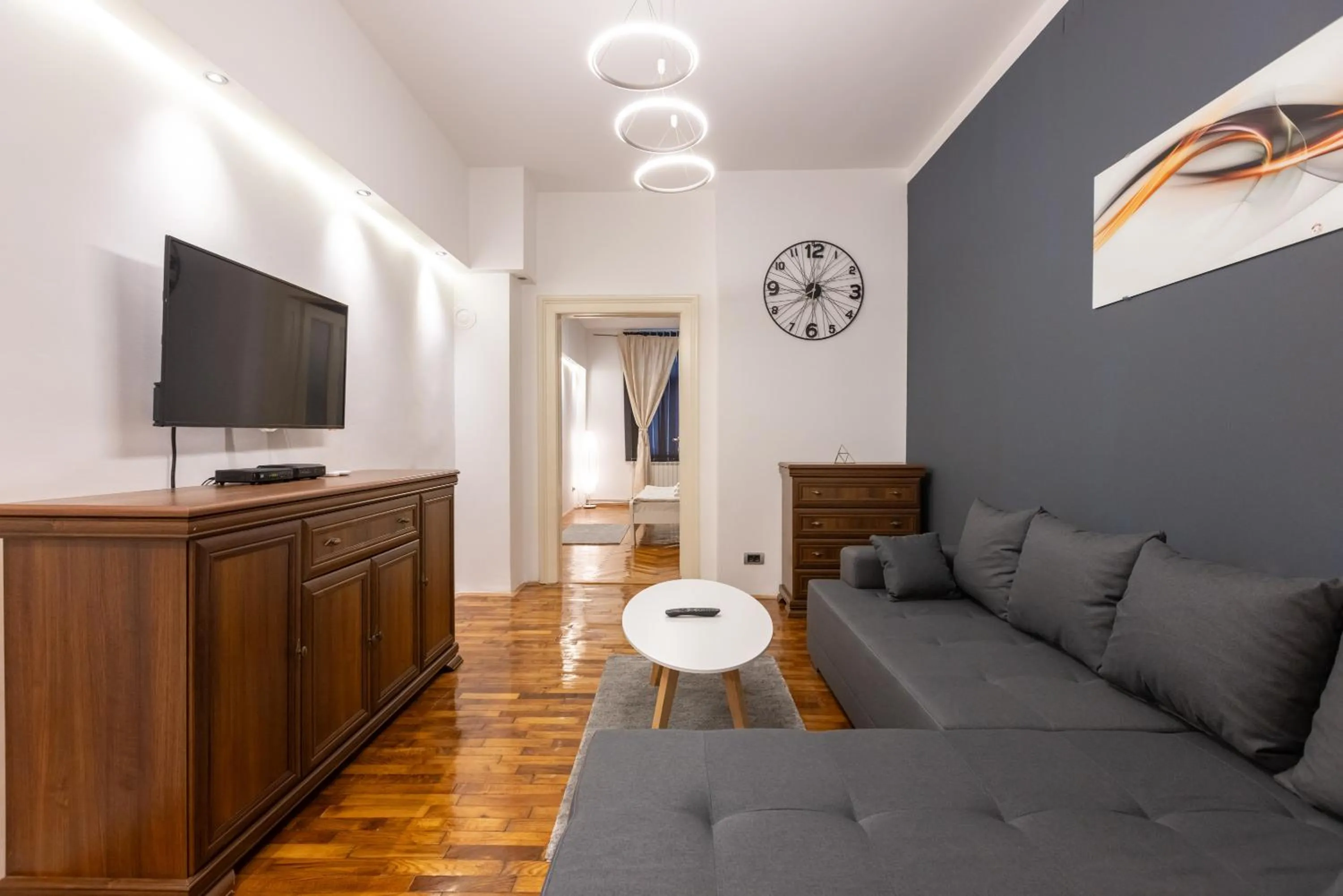 Living room in Central Park Apartments