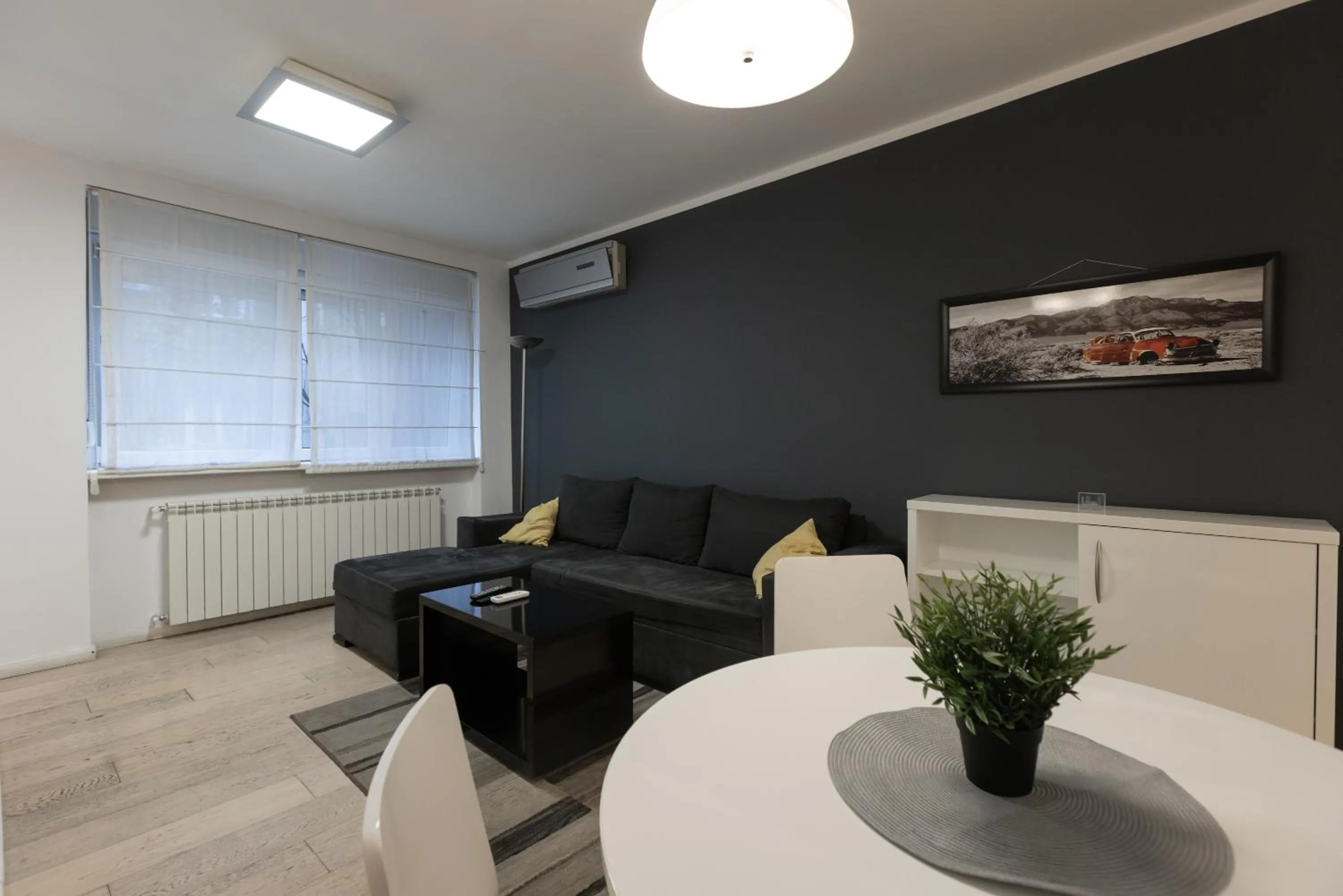 Living room in Central Park Apartments