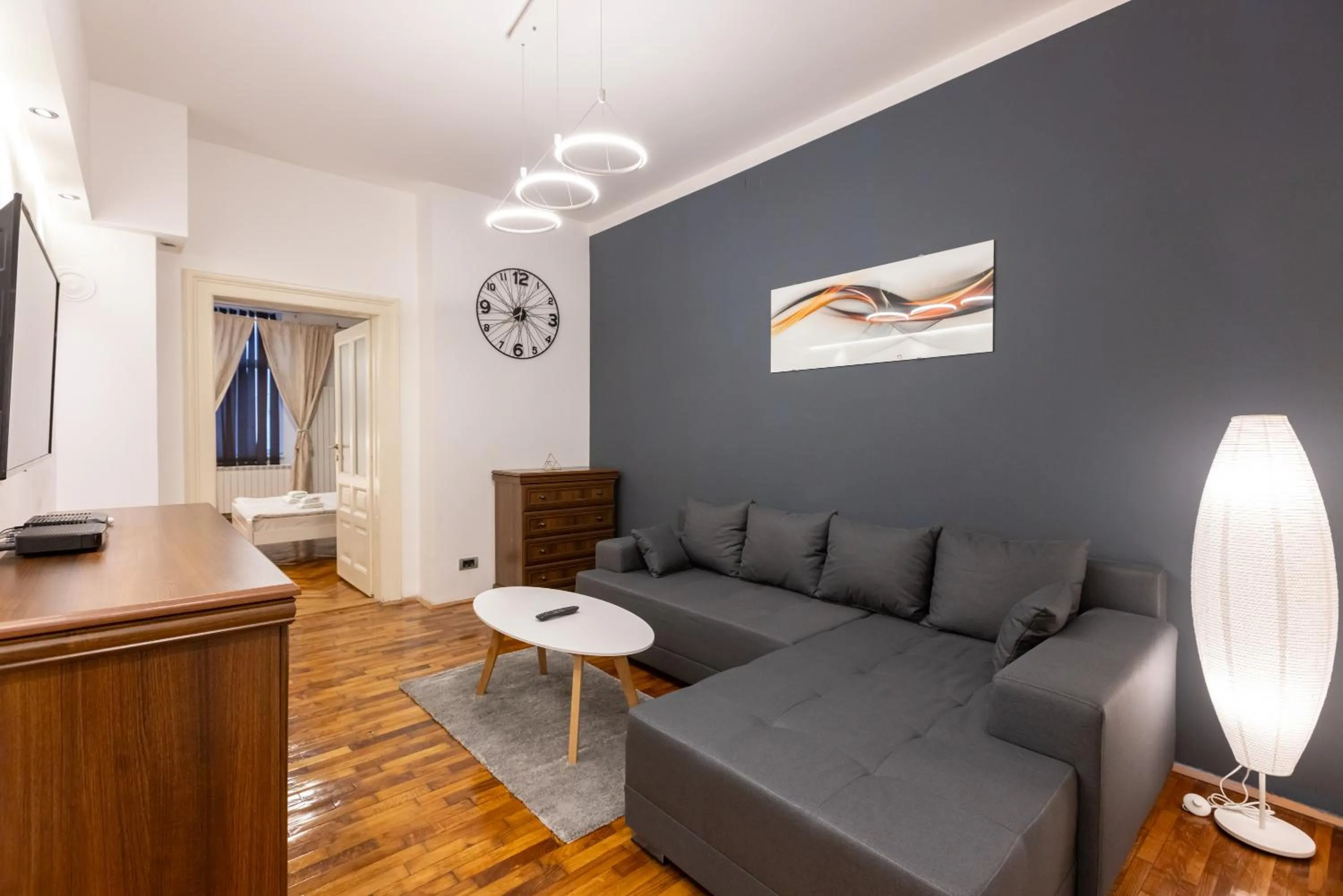 Living room in Central Park Apartments