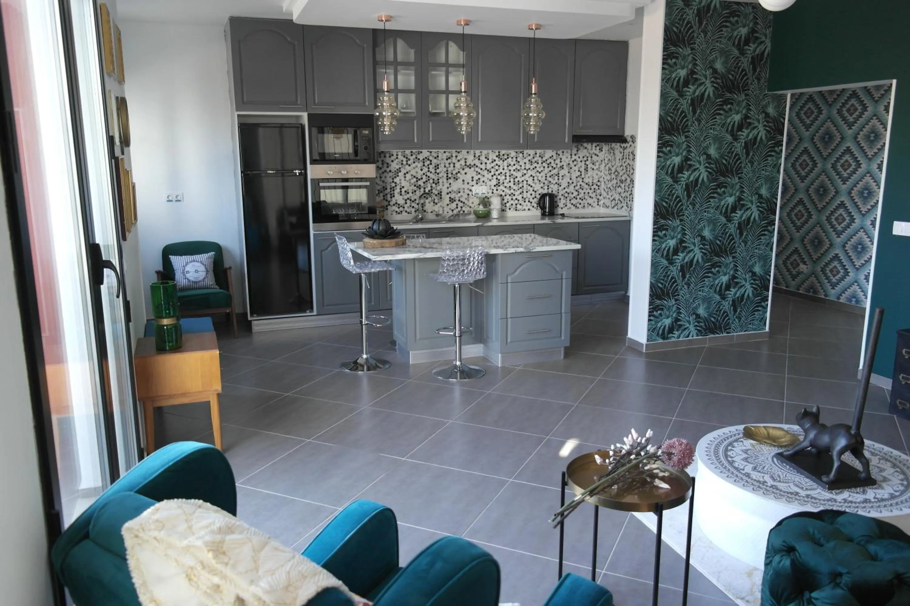 Kitchen or kitchenette in Aparthotel Palace