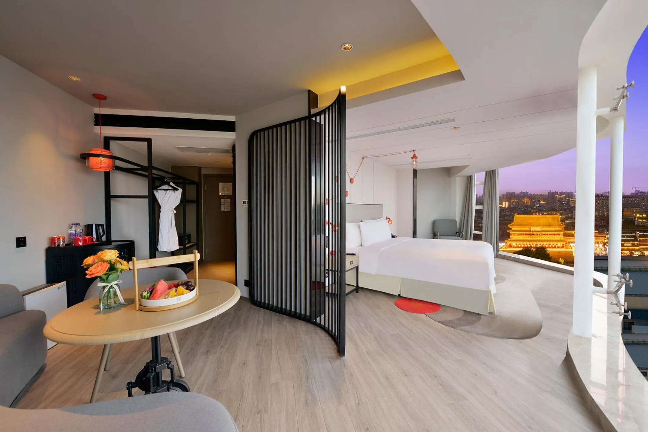 Bed in Jinmao Hotel Xi'an Downtown ( Bell & Drum Tower)