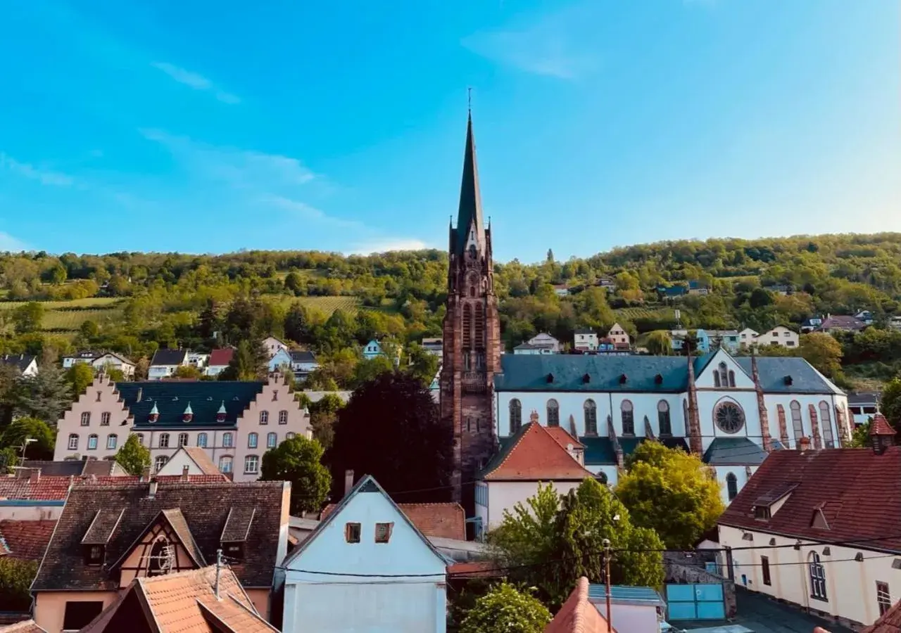 Bird's eye view in Logis Hotel L'Ours de Mutzig Bird's eye view in Logis Hotel L'Ours de Mutzig