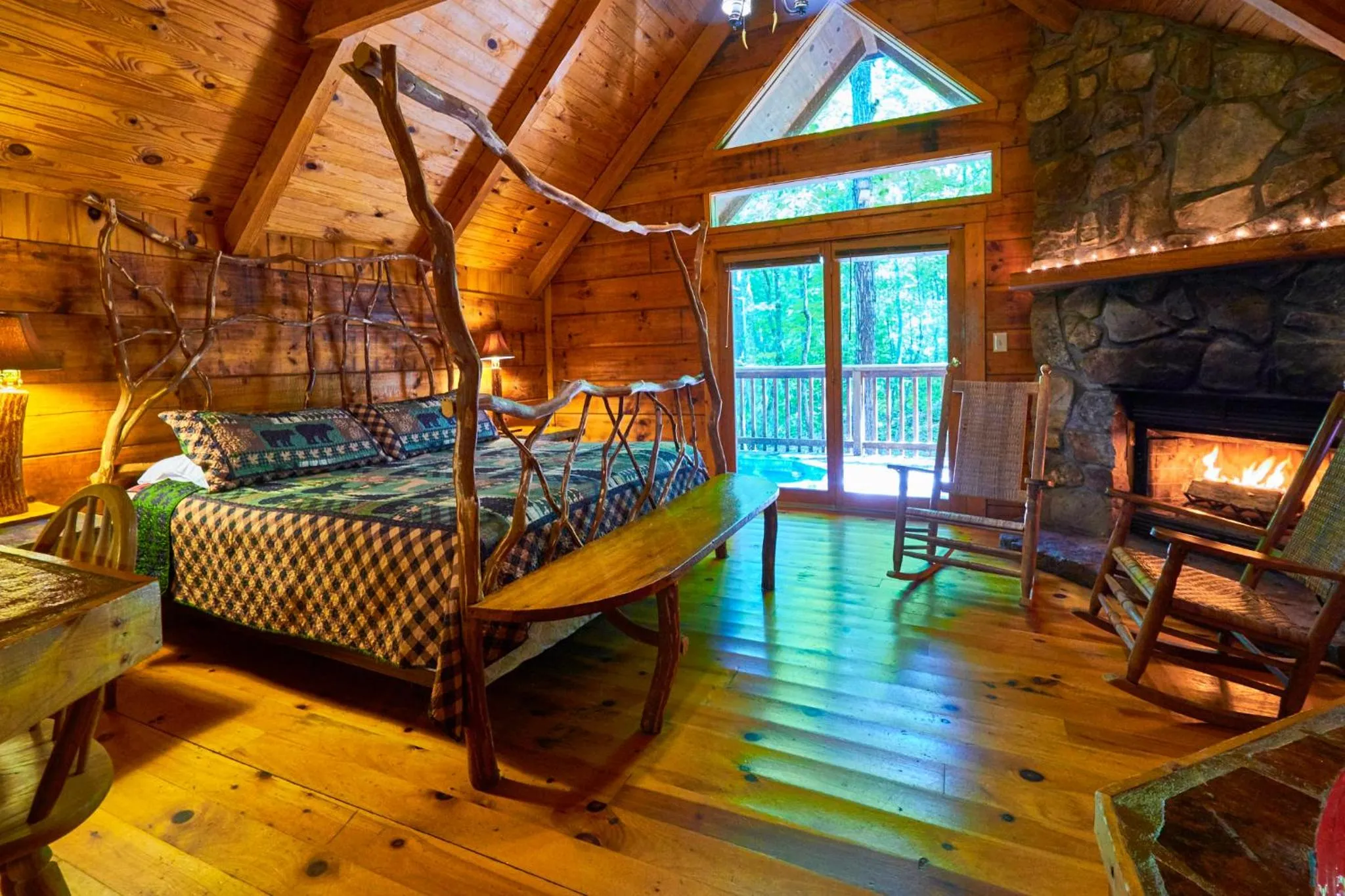 Bed in Gatlinburg Adventure Cabins