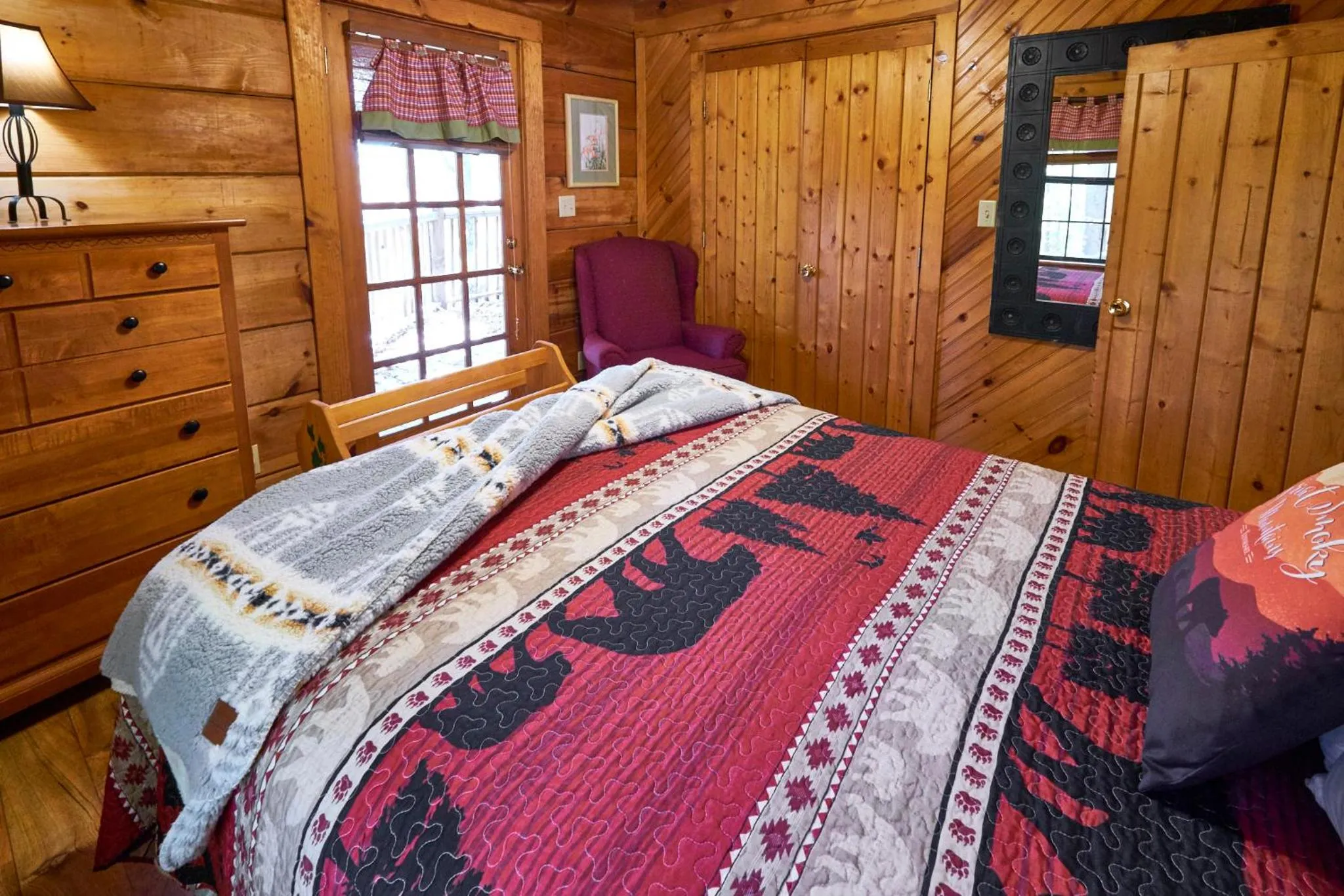 Bed in Gatlinburg Adventure Cabins