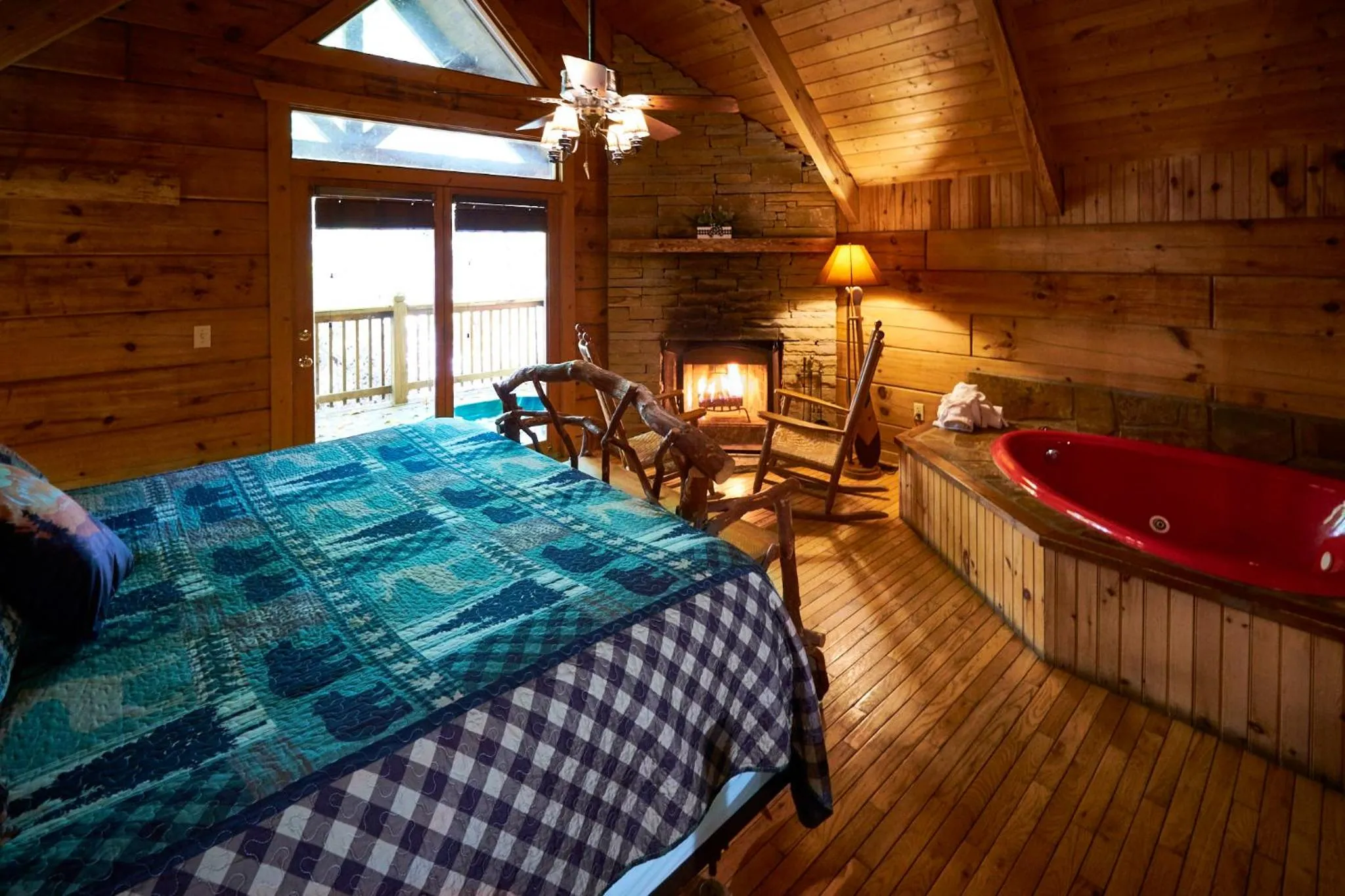 Bed in Gatlinburg Adventure Cabins