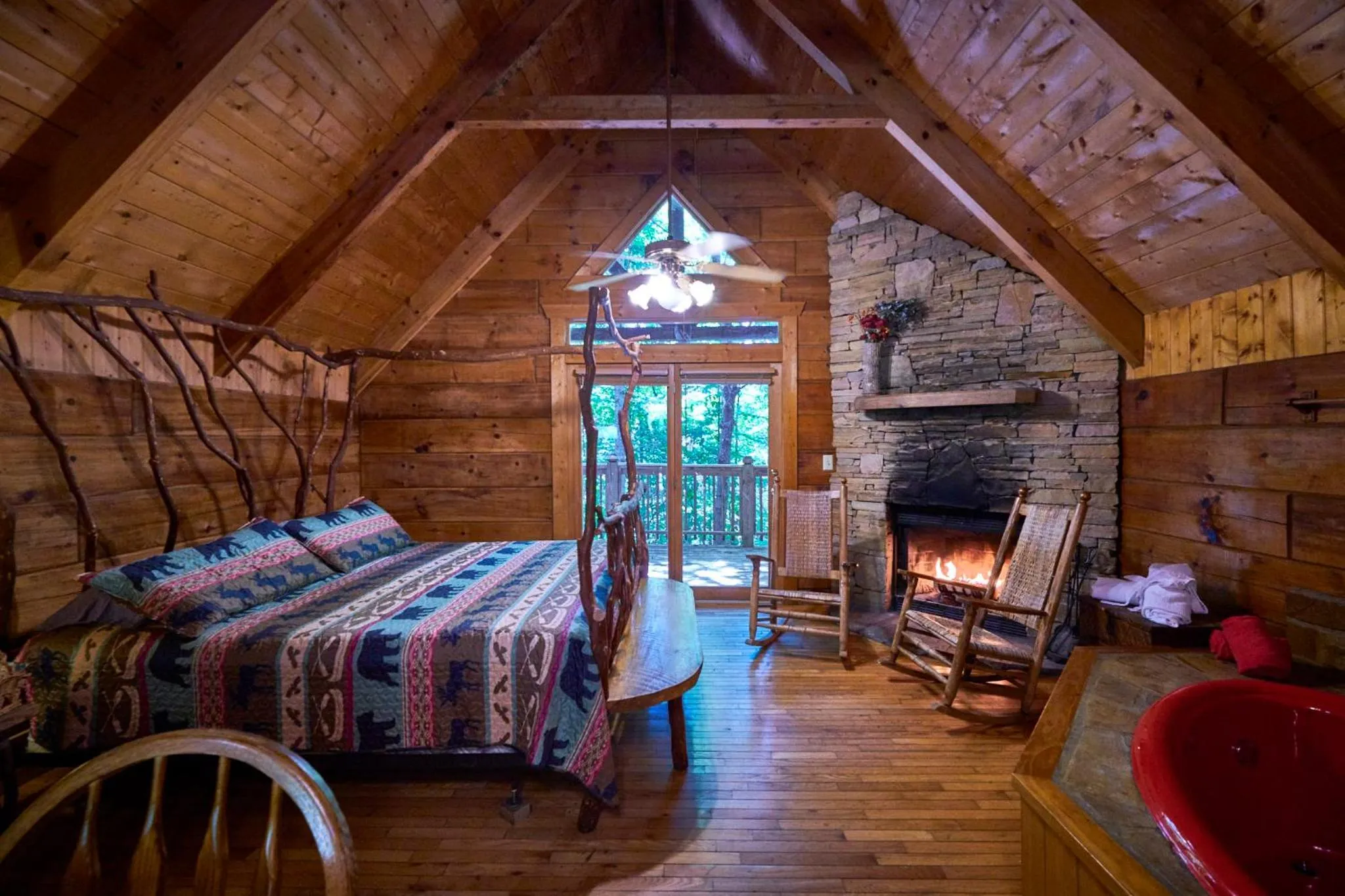 Bed in Gatlinburg Adventure Cabins