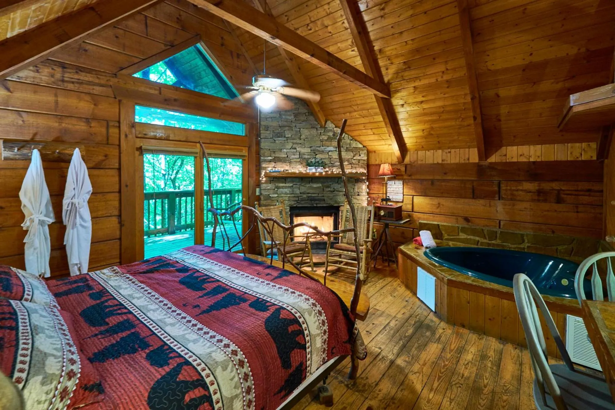 Bed in Gatlinburg Adventure Cabins