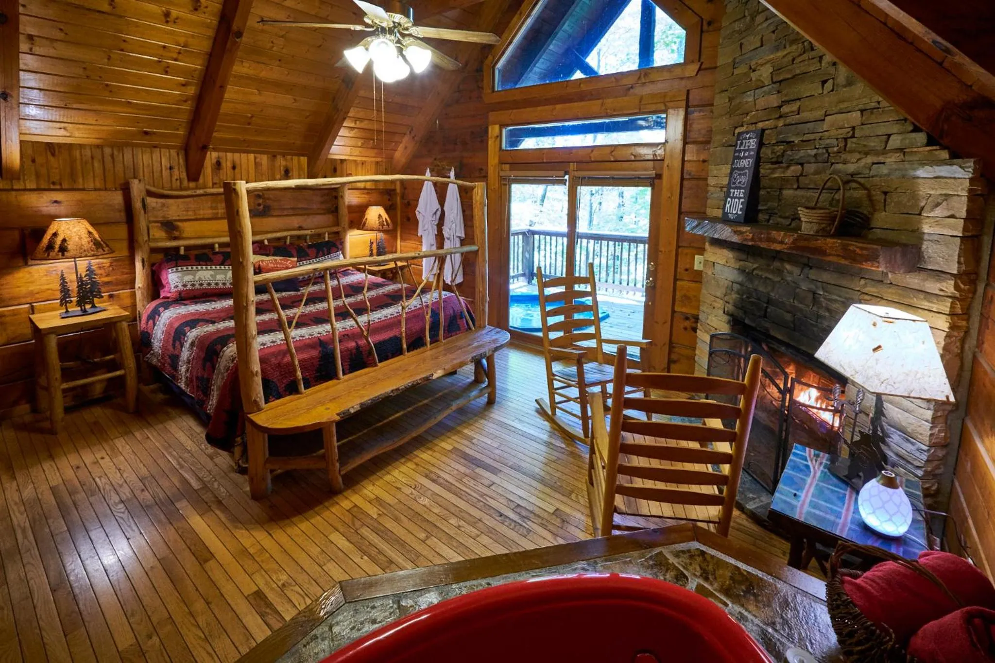Bed in Gatlinburg Adventure Cabins