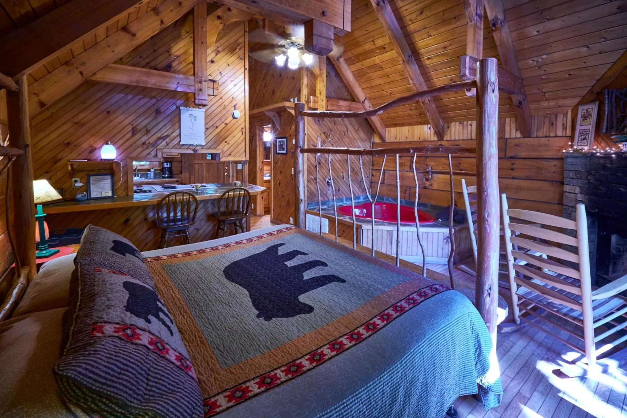 Bed in Gatlinburg Adventure Cabins