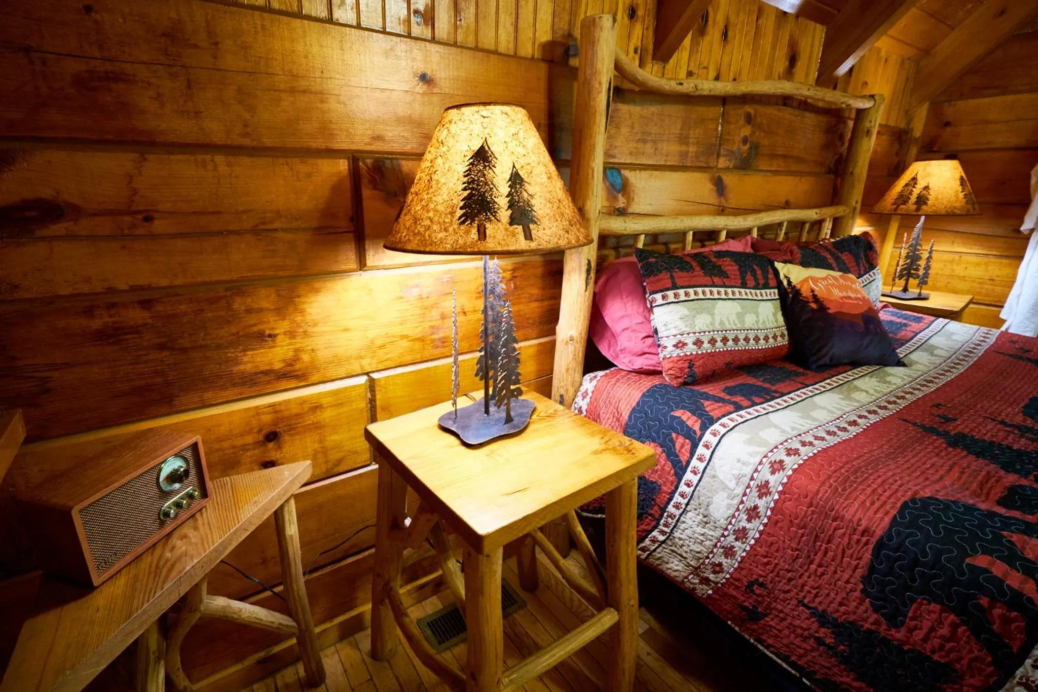 Bed in Gatlinburg Adventure Cabins