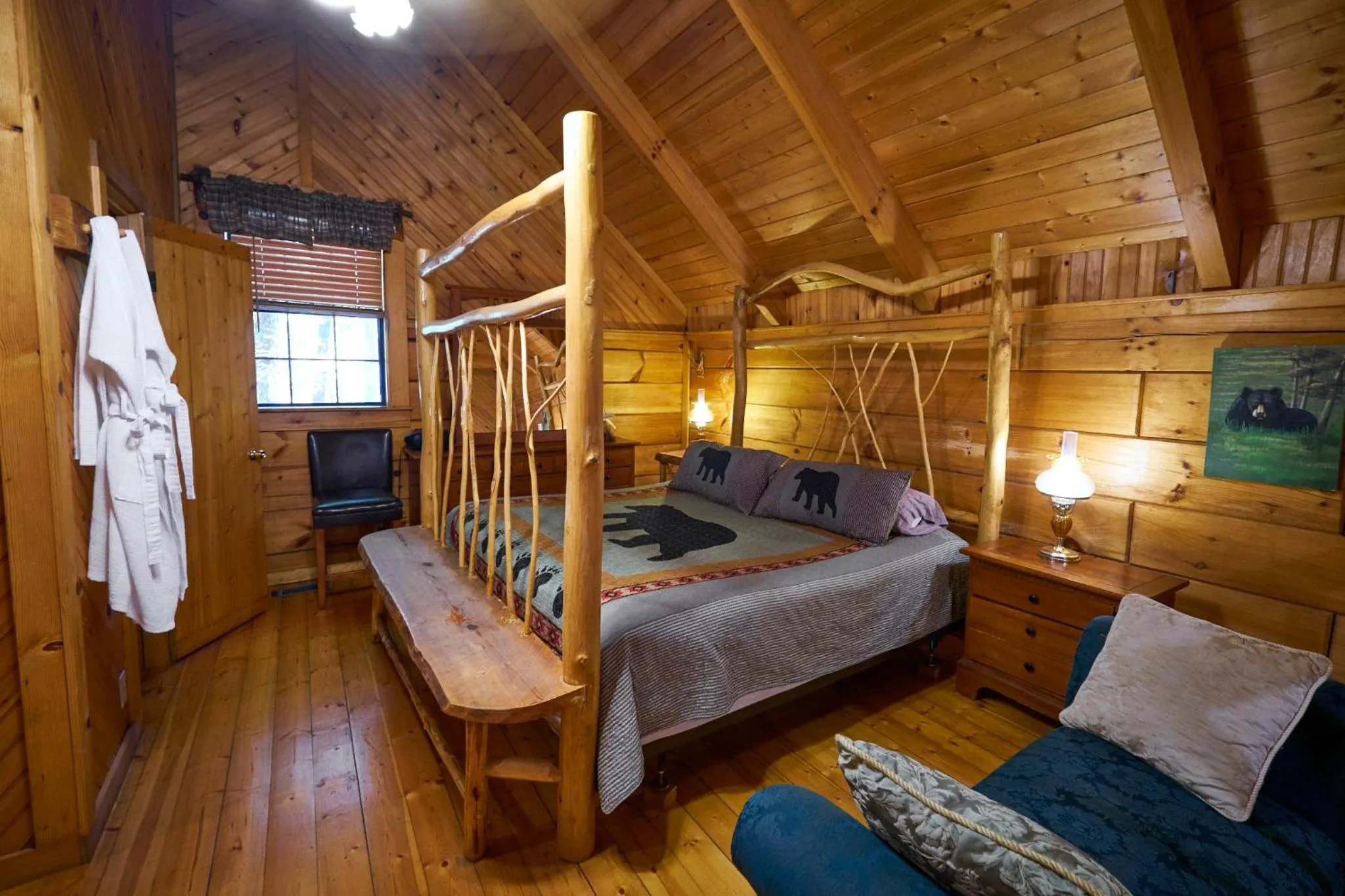 Bed in Gatlinburg Adventure Cabins