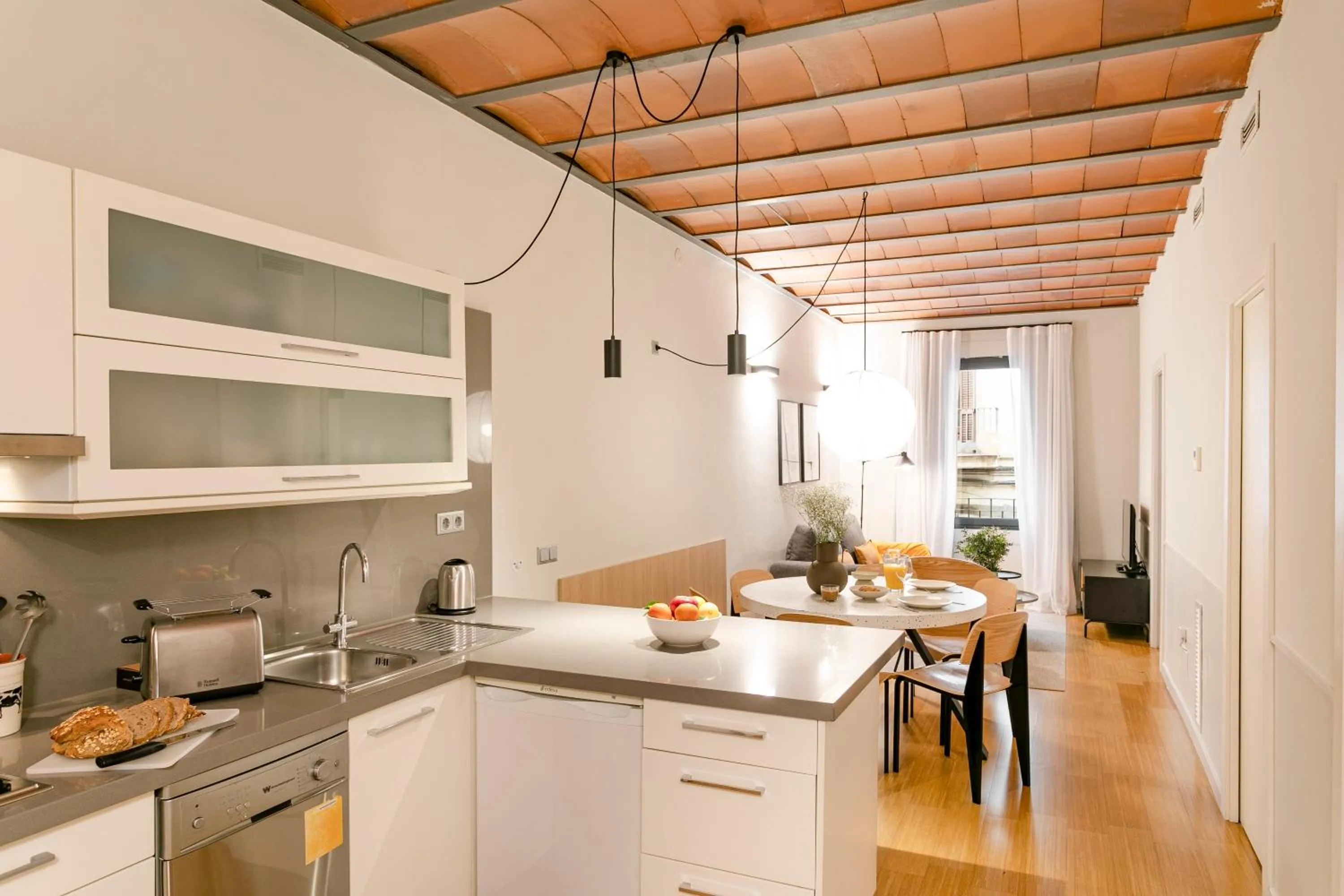 Kitchen or kitchenette in Aspasios Las Ramblas Apartments