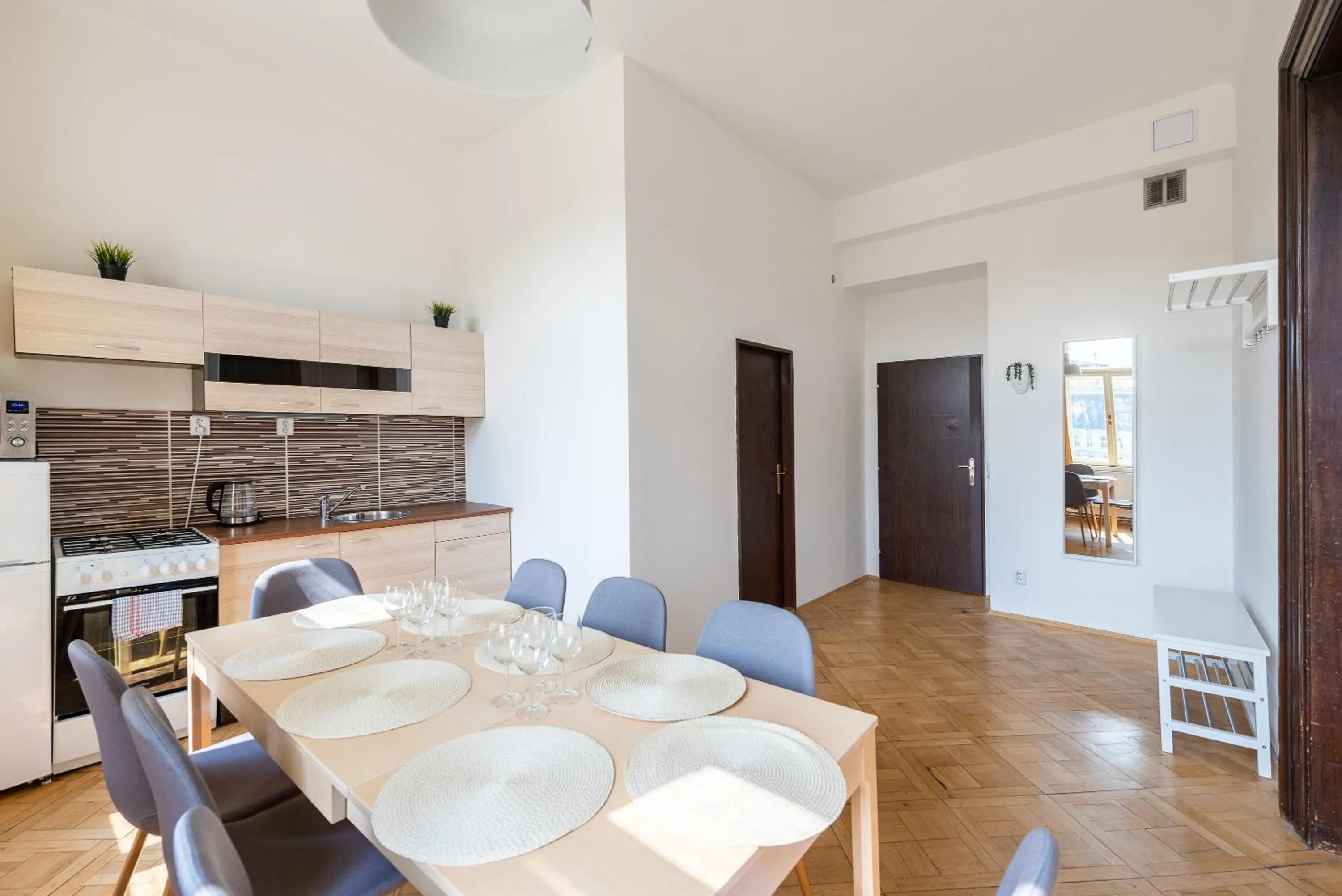 Kitchen or kitchenette in Tesnov Residence Apartments