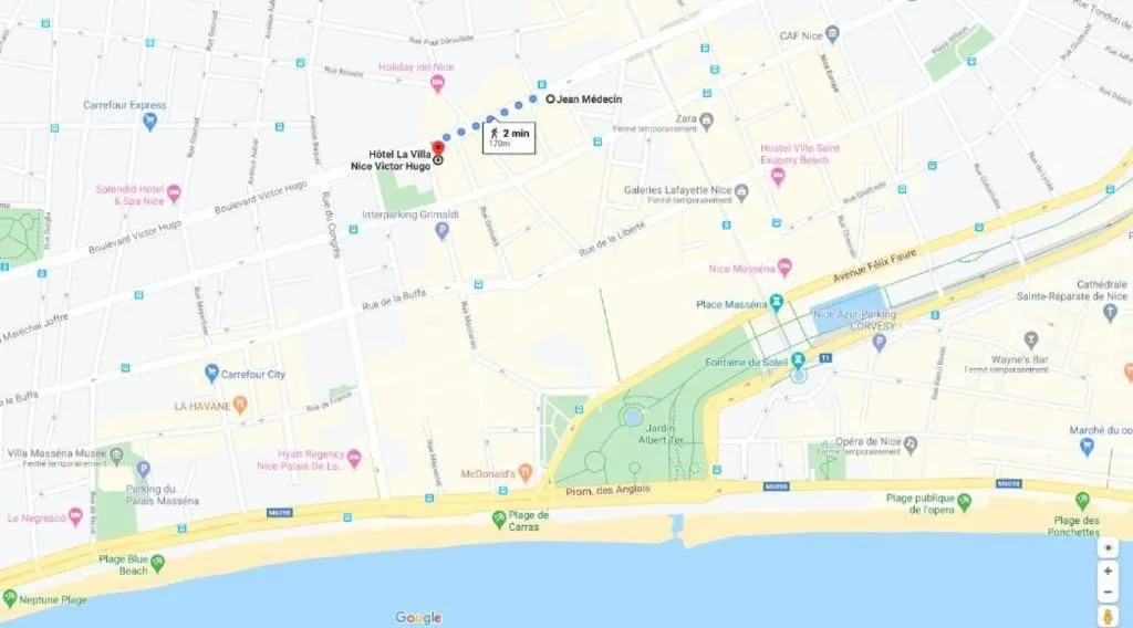 acessibility in Hotel La Villa Nice Victor Hugo