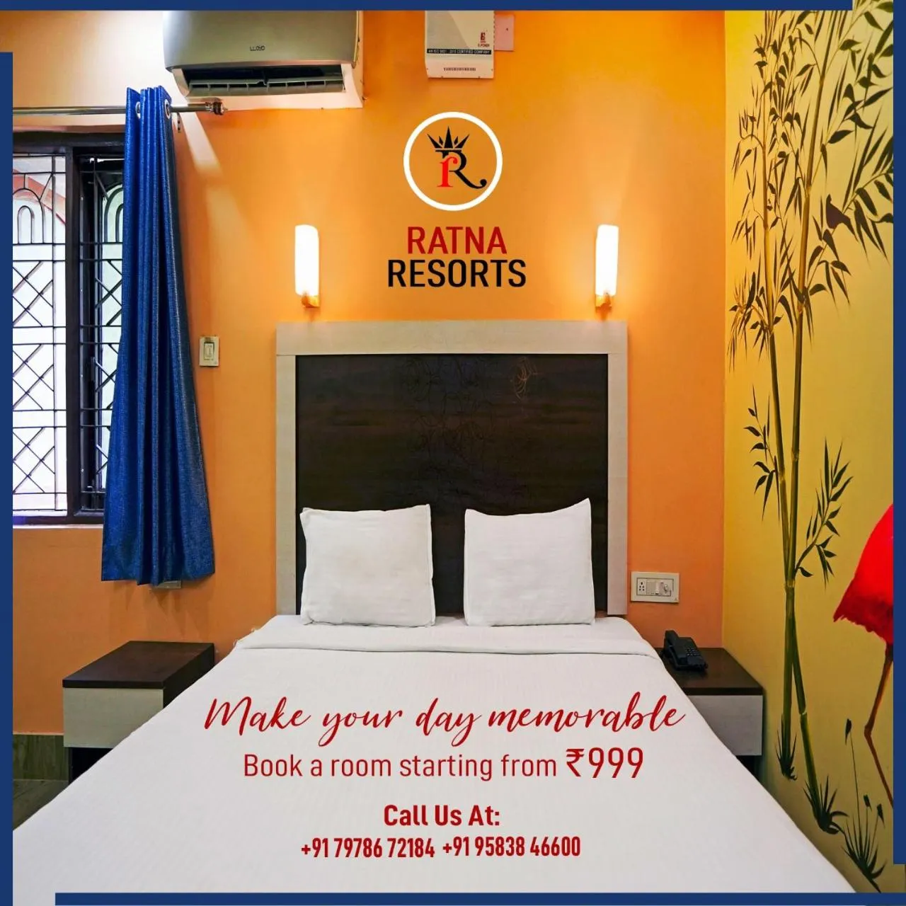 Bed in Ratna Resort near Bhubaneswar Airport
