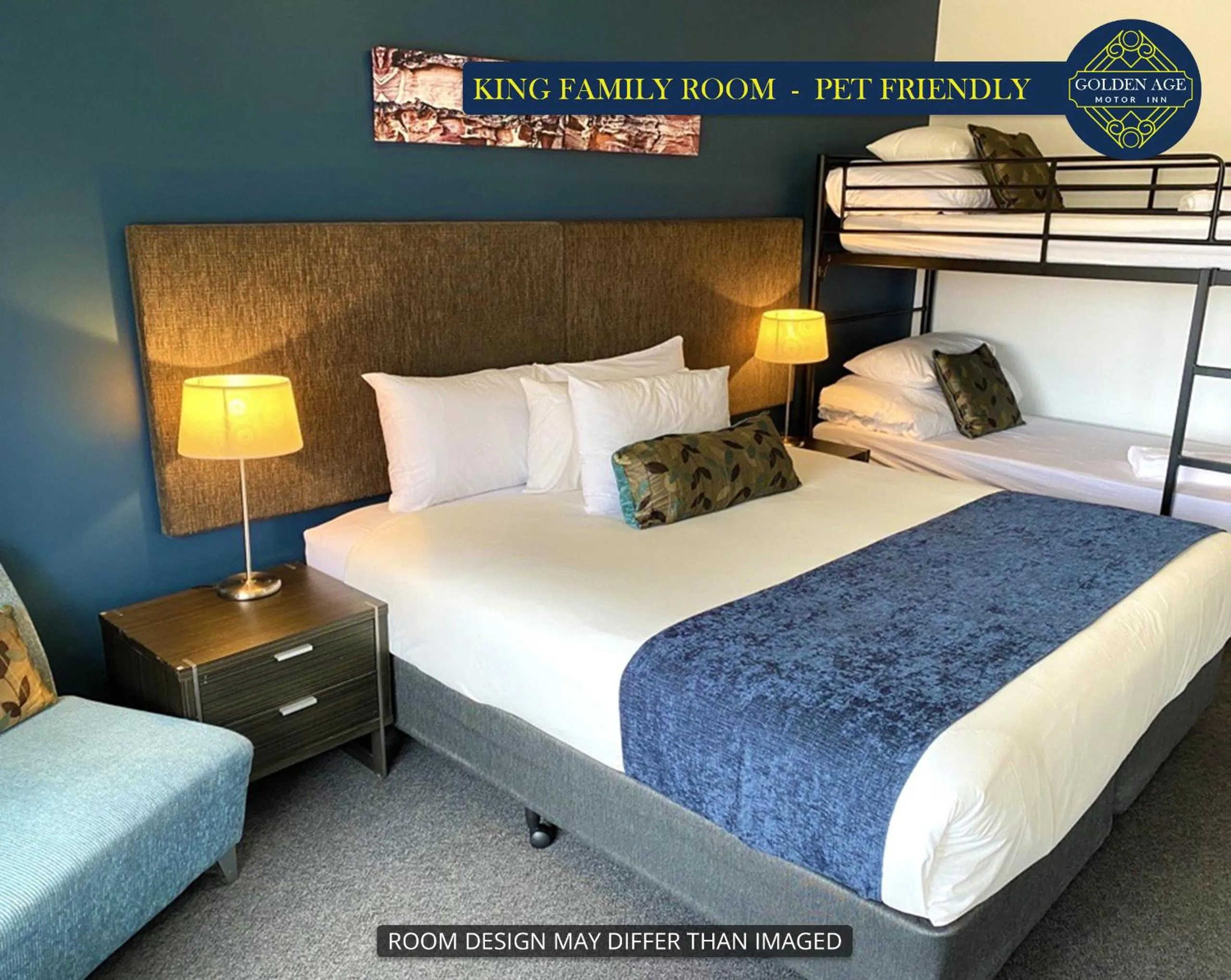 Bed in Golden Age Motor Inn