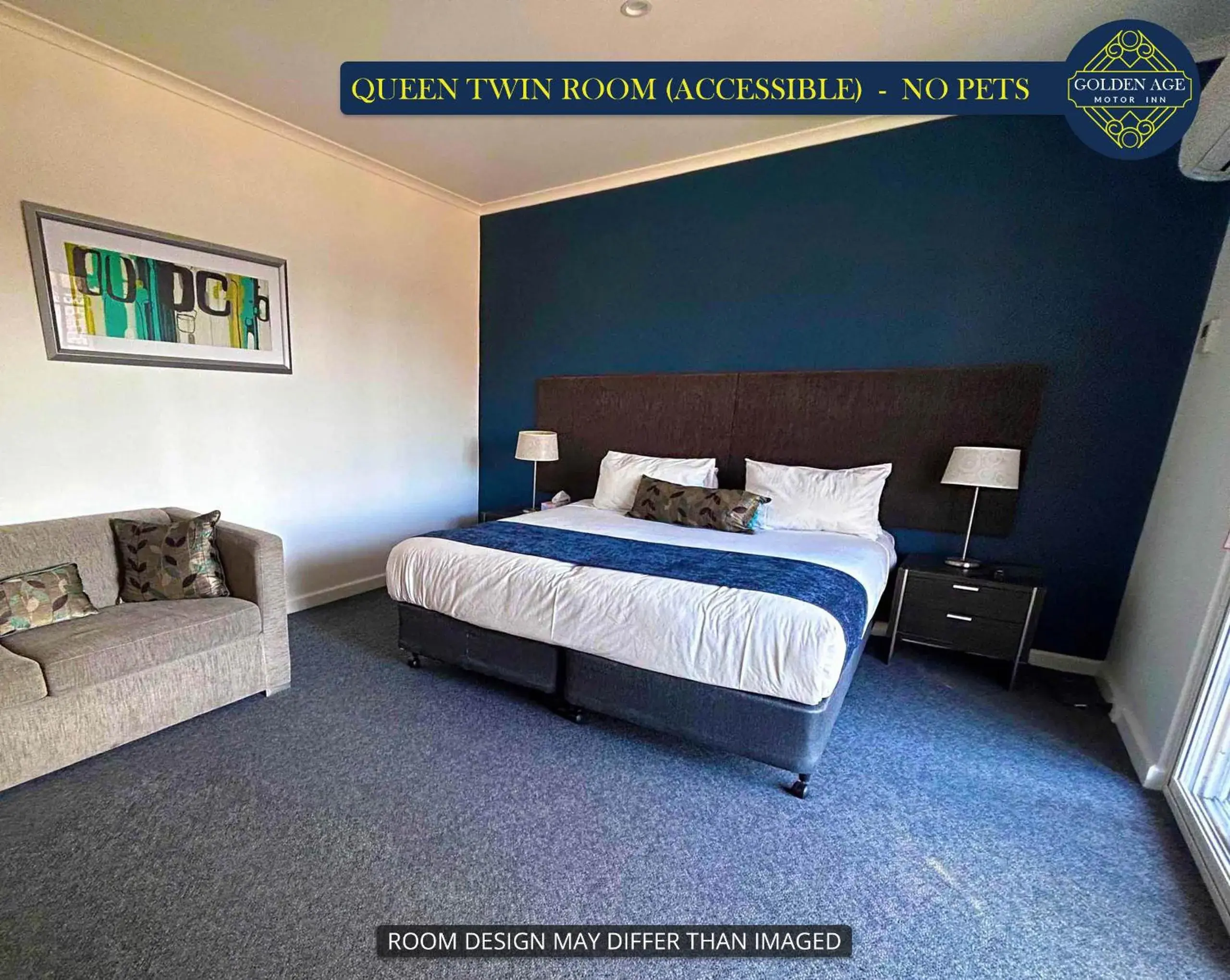 Queen Room with Two Queen Beds - Disability Access in Golden Age Motor Inn Queen Room with Two Queen Beds - Disability Access in Golden Age Motor Inn