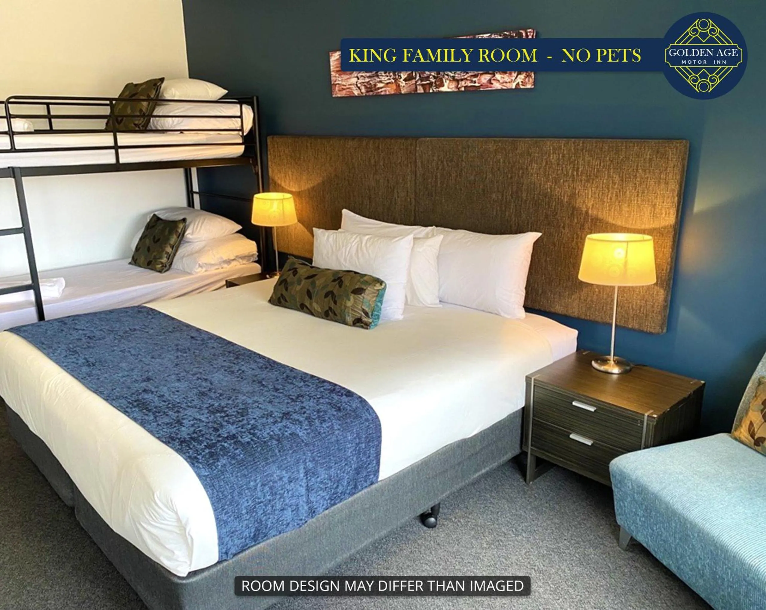 Bed in Golden Age Motor Inn