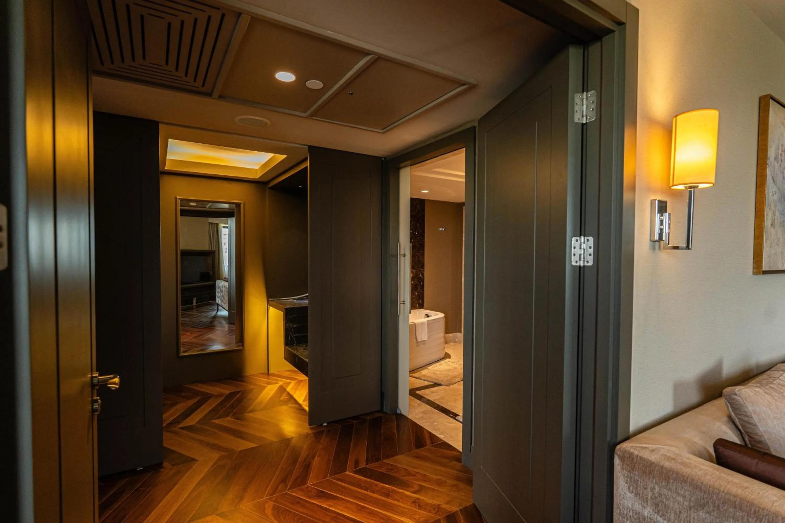 wardrobe, Bed in AZIMUT Grand Hotel Tashkent