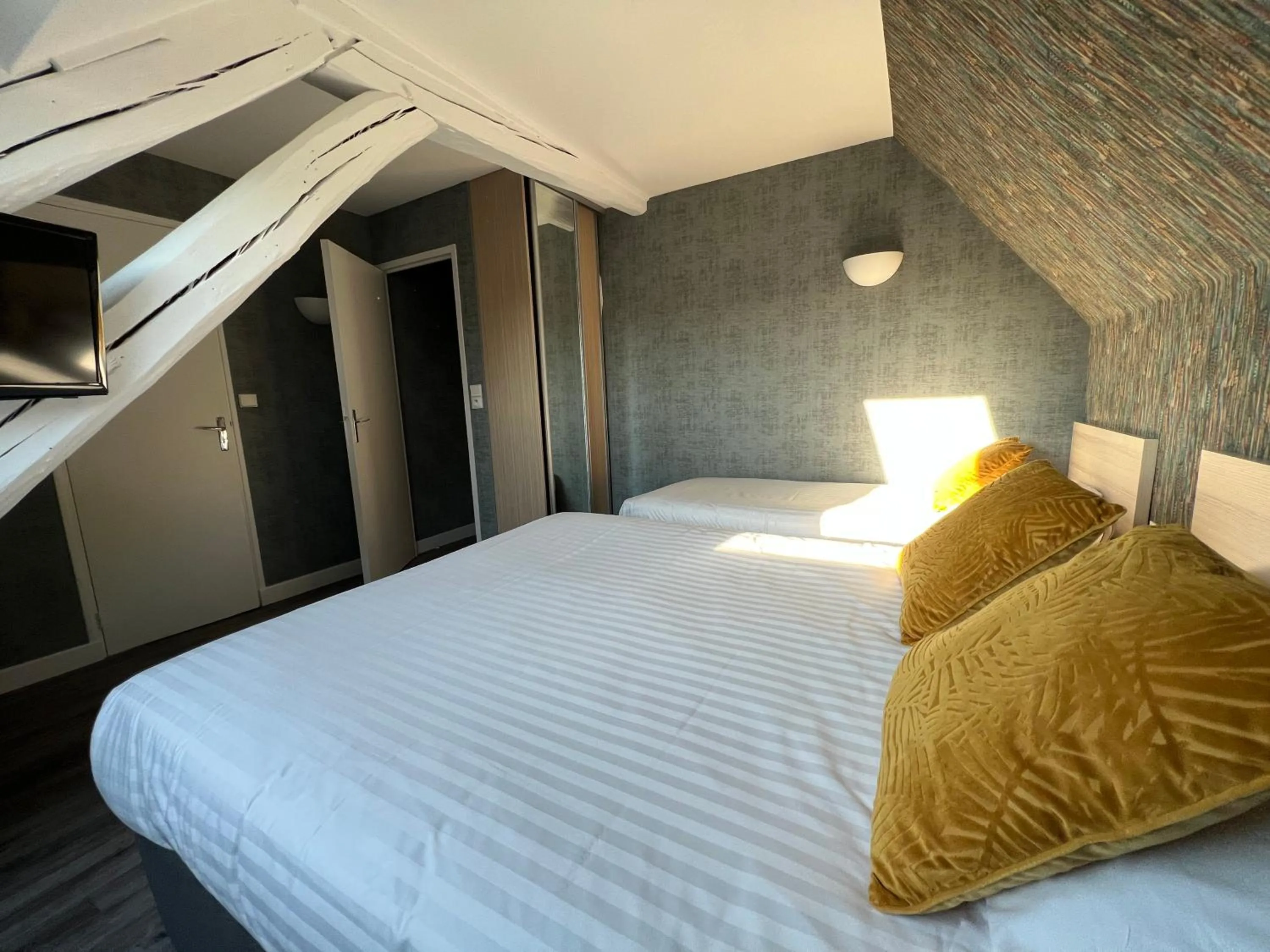 Shower, Bed in Contact Hotel Hôtel De Troyes