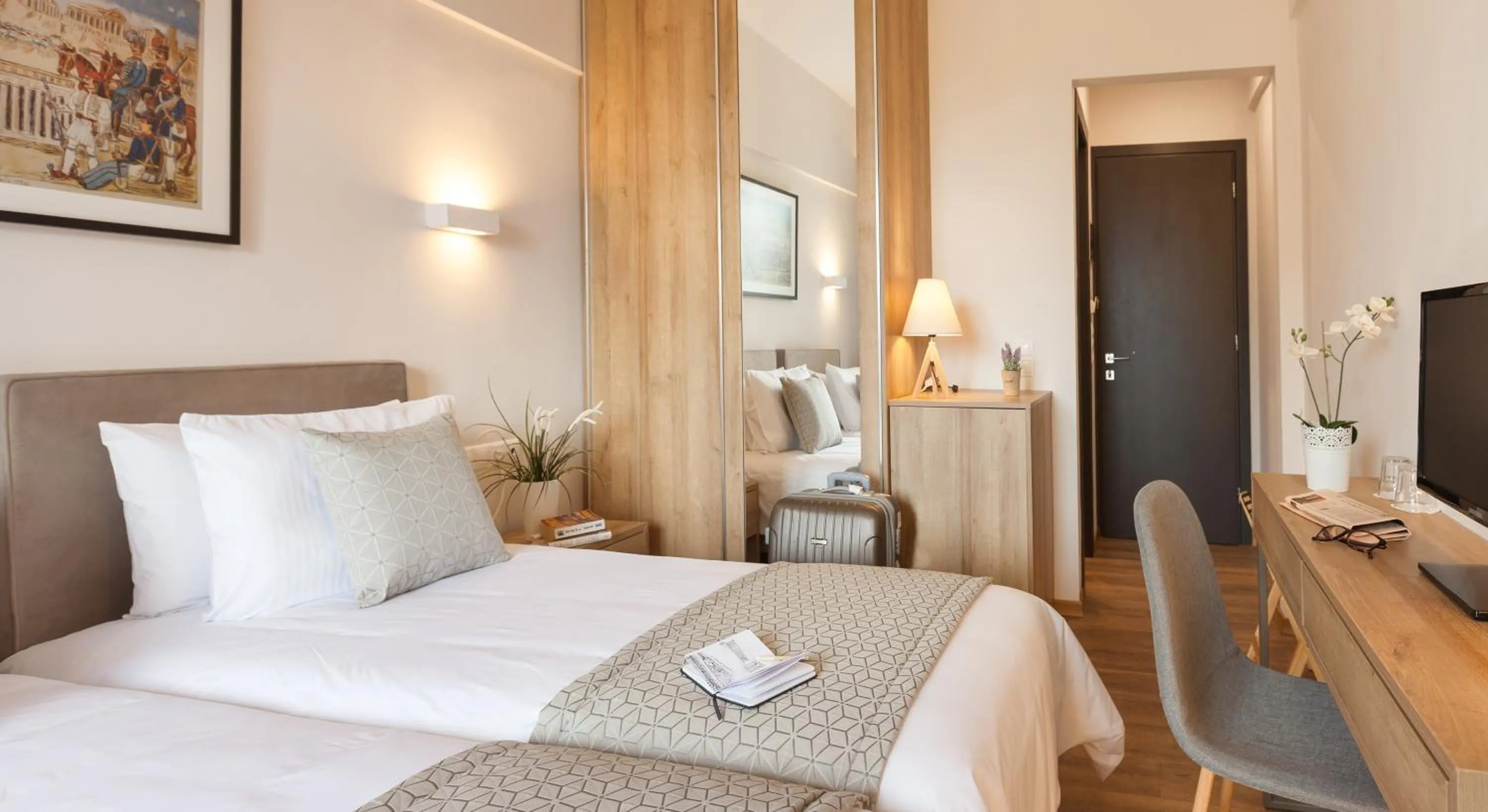 Bed in Minavra Hotel