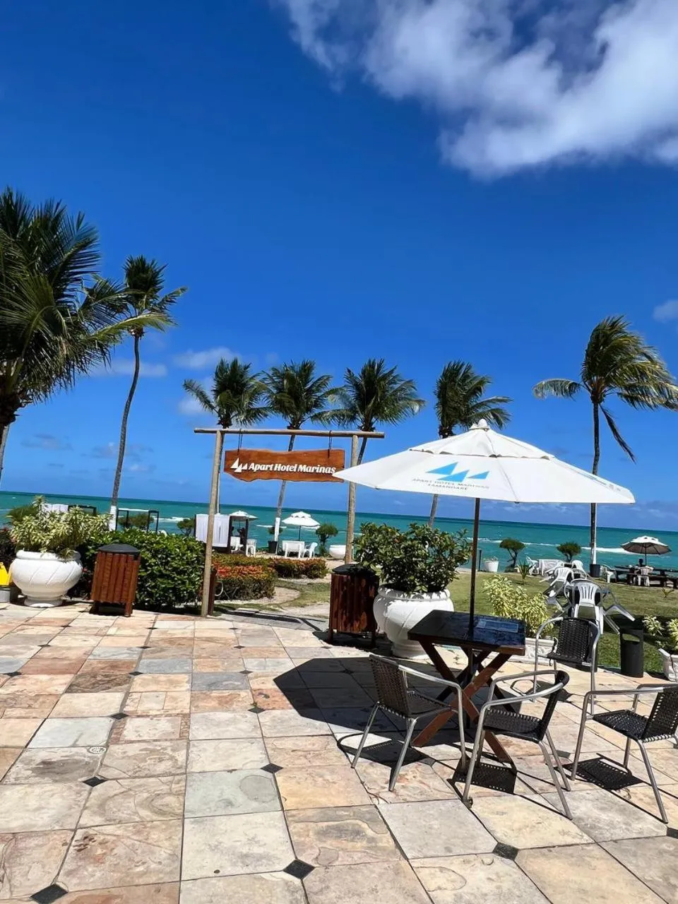 Pool view in Apartamentos Hotel Marinas
