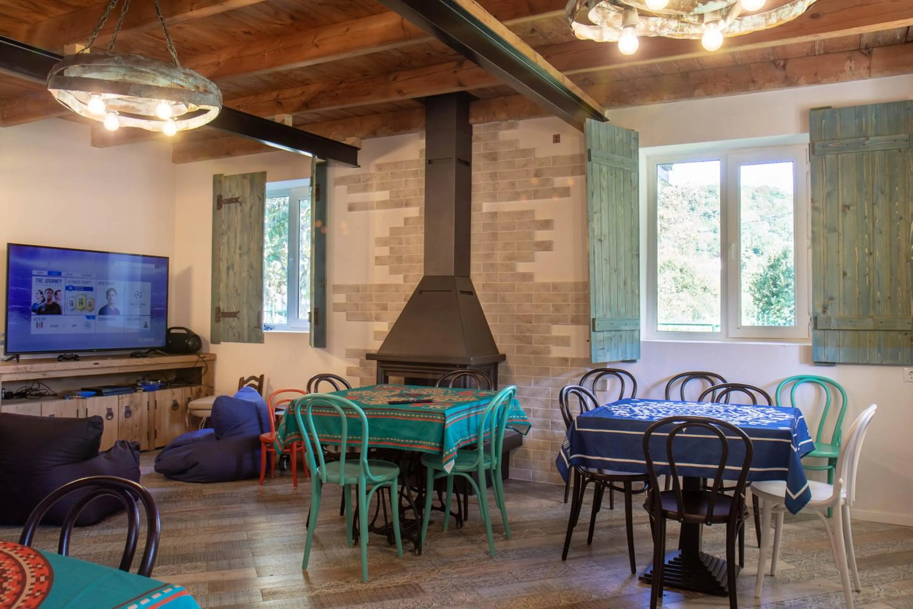 Seating area in Ethno Sazano Hotel