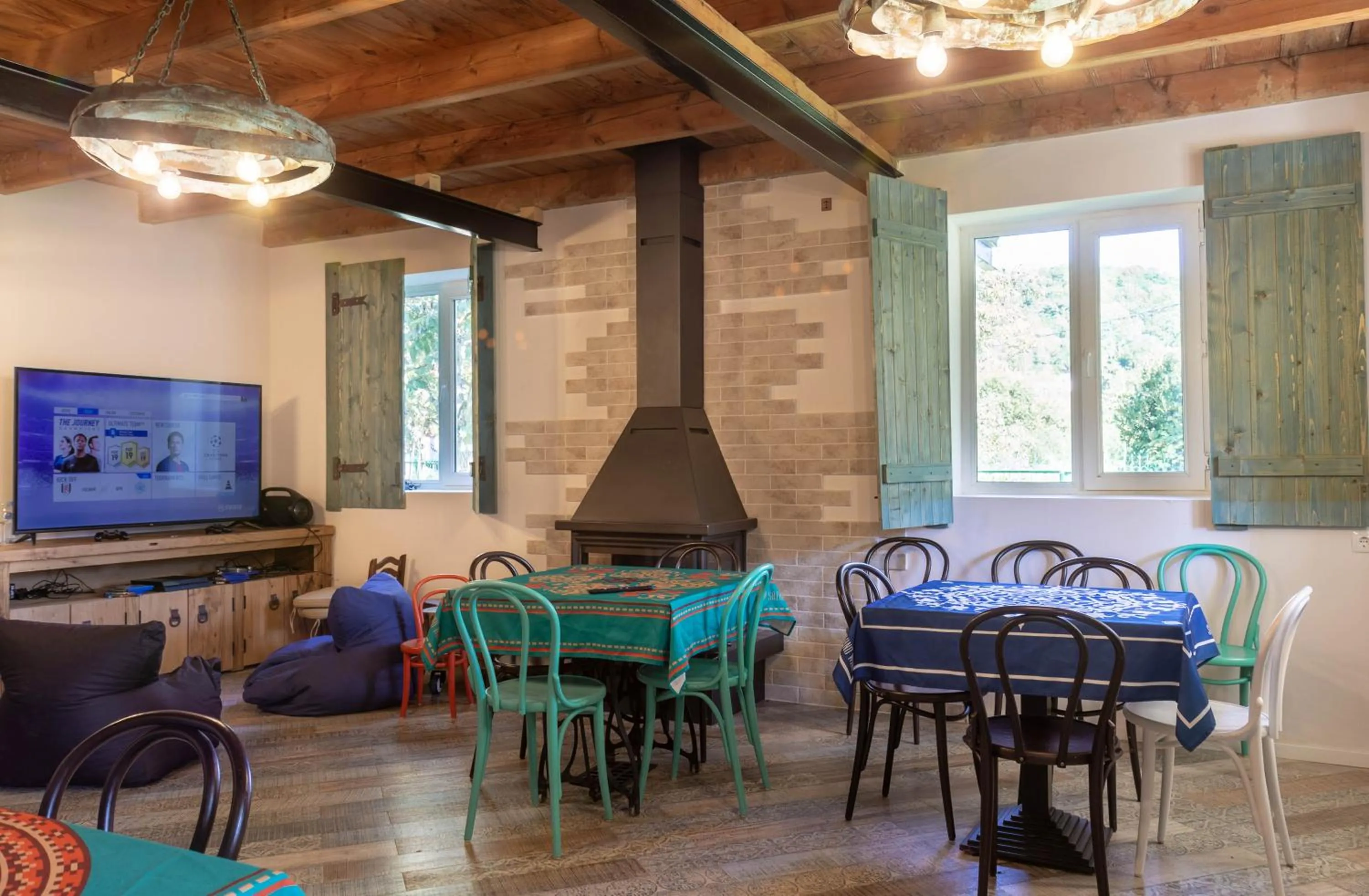 Seating area in Ethno Sazano Hotel