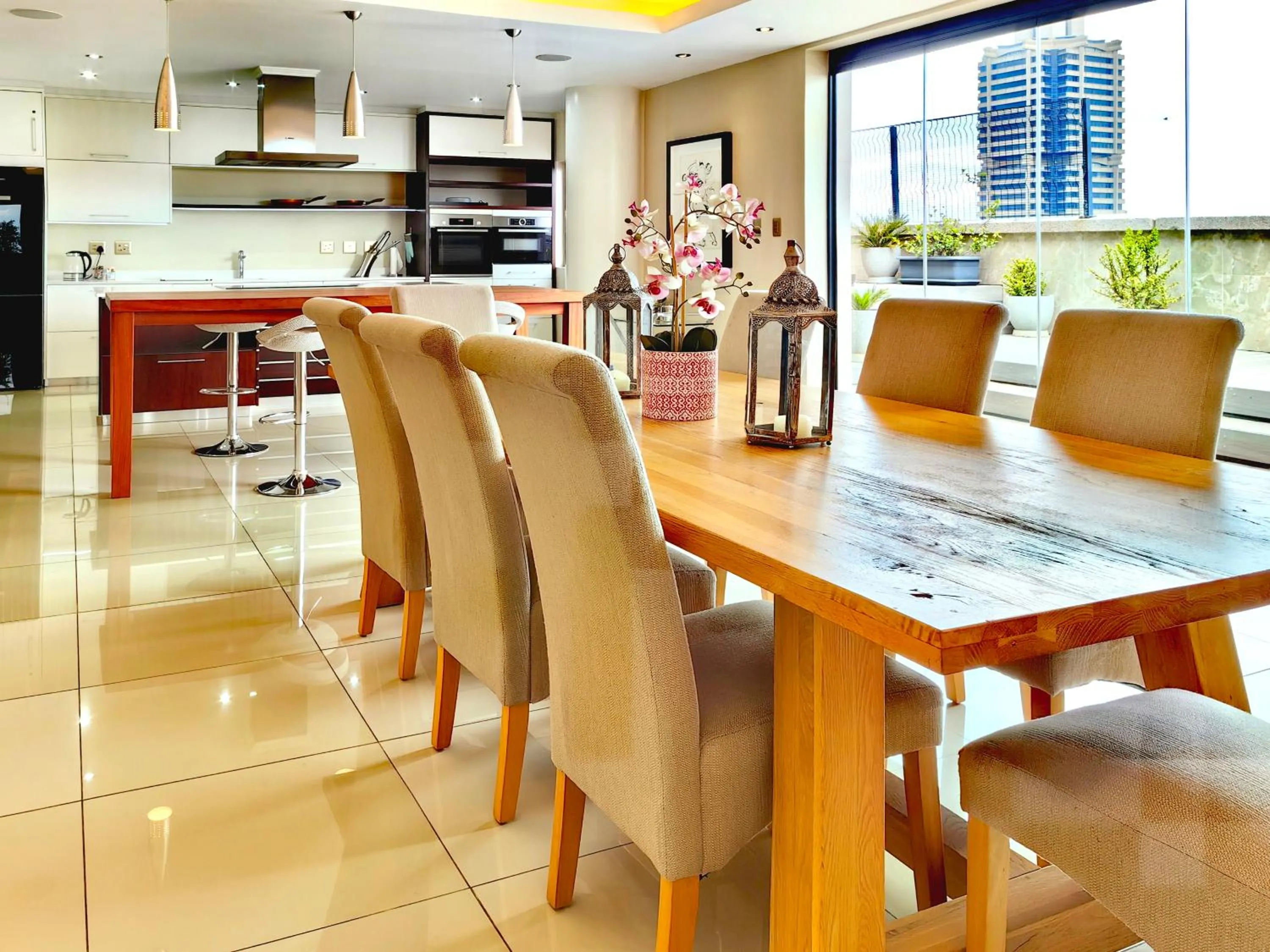 Dining area in 4 on Pritchard Luxury Suites