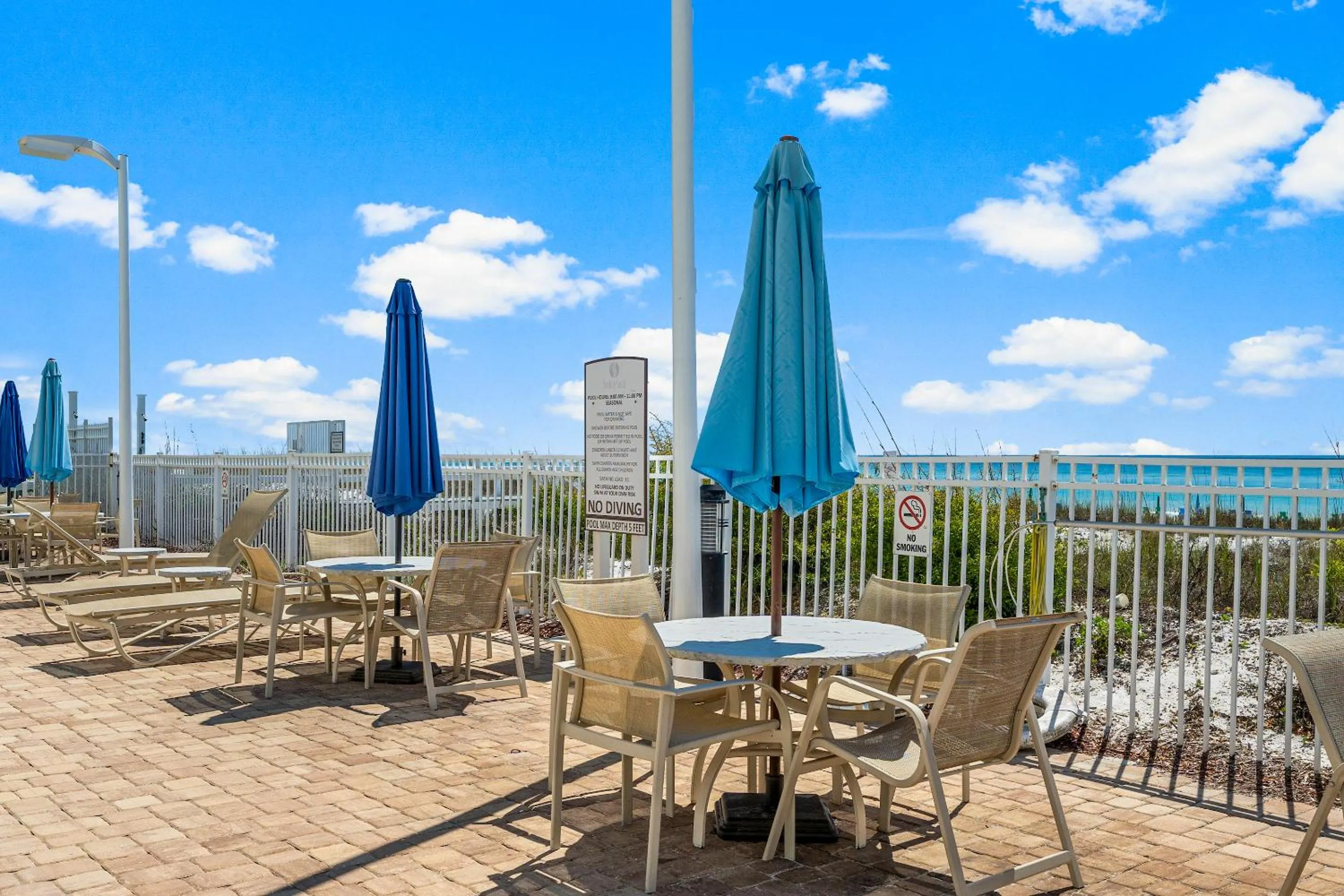 Patio in Sterling Sands Beach Resort by Panhandle Getaways